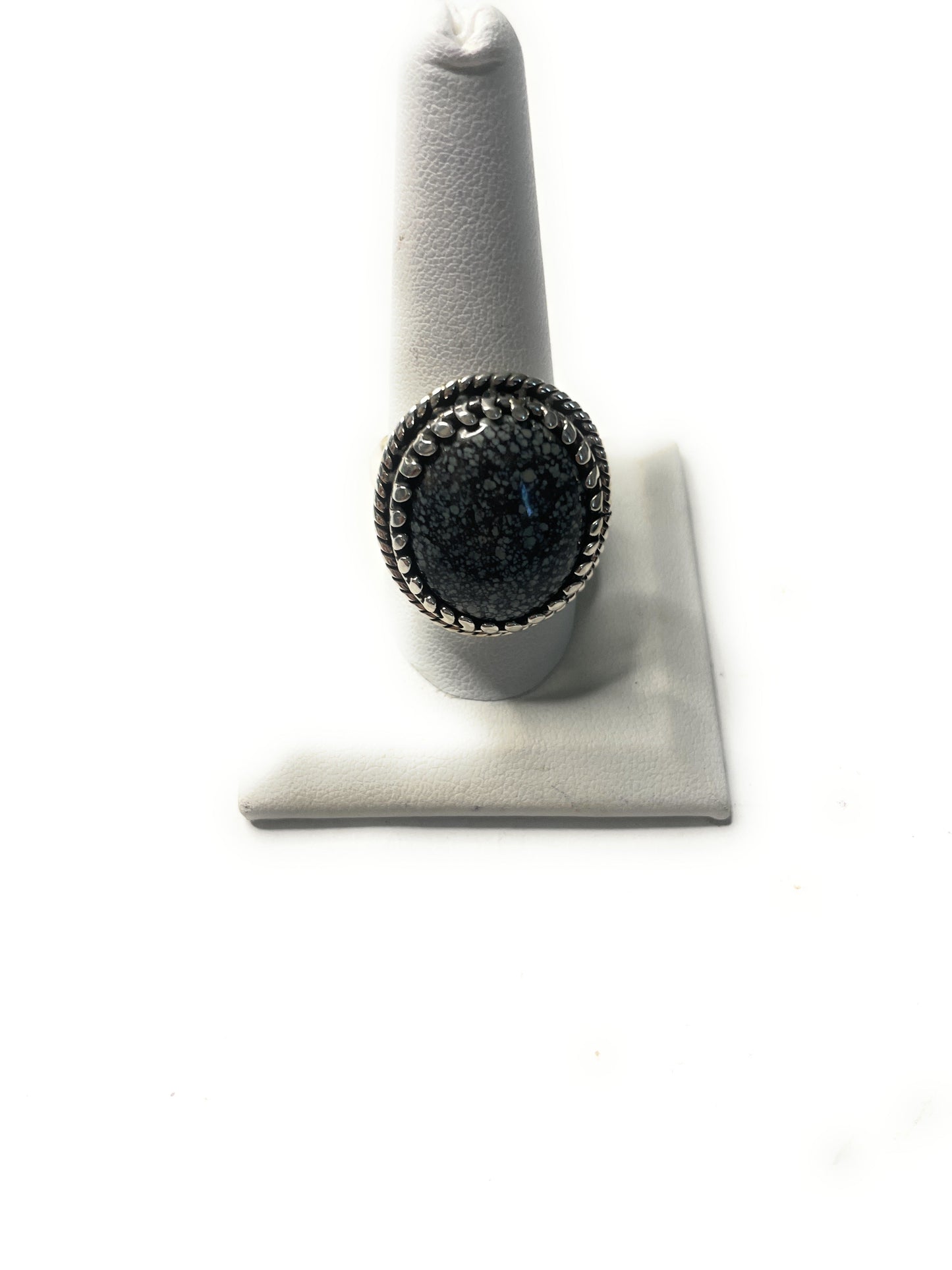 Handcrafted New Lander Turquoise And Sterling Silver Ring Size 10