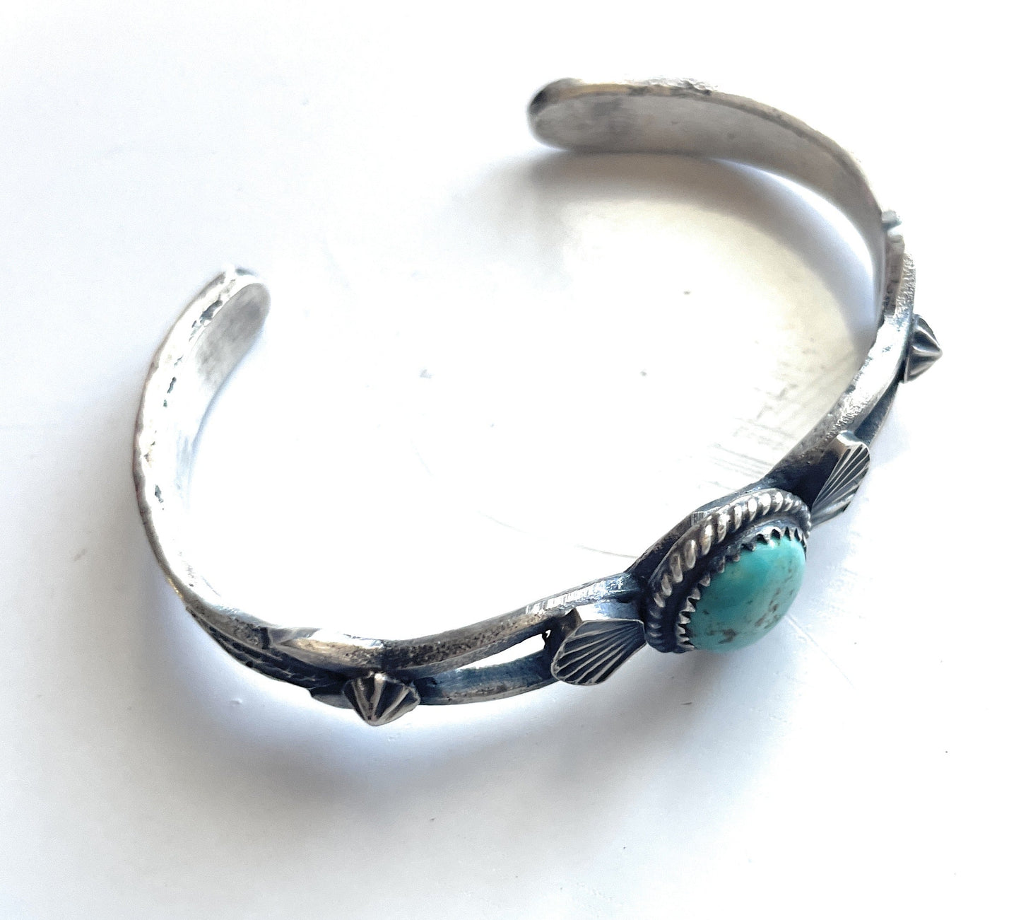 Handcrafted Sterling Cuff & Turquoise Cuff Bracelet Signed Kevin Billah