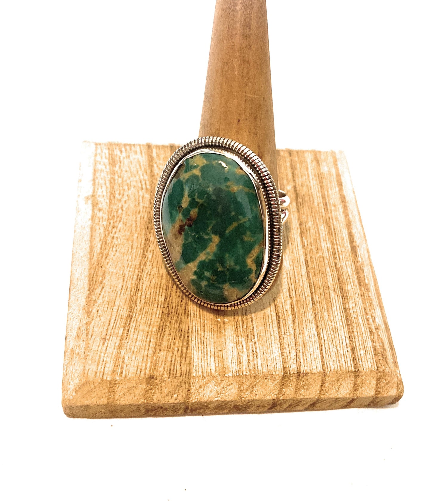 Handcrafted Gold Canyon Turquoise & Sterling Silver Adjustable Ring by Wydell Billie