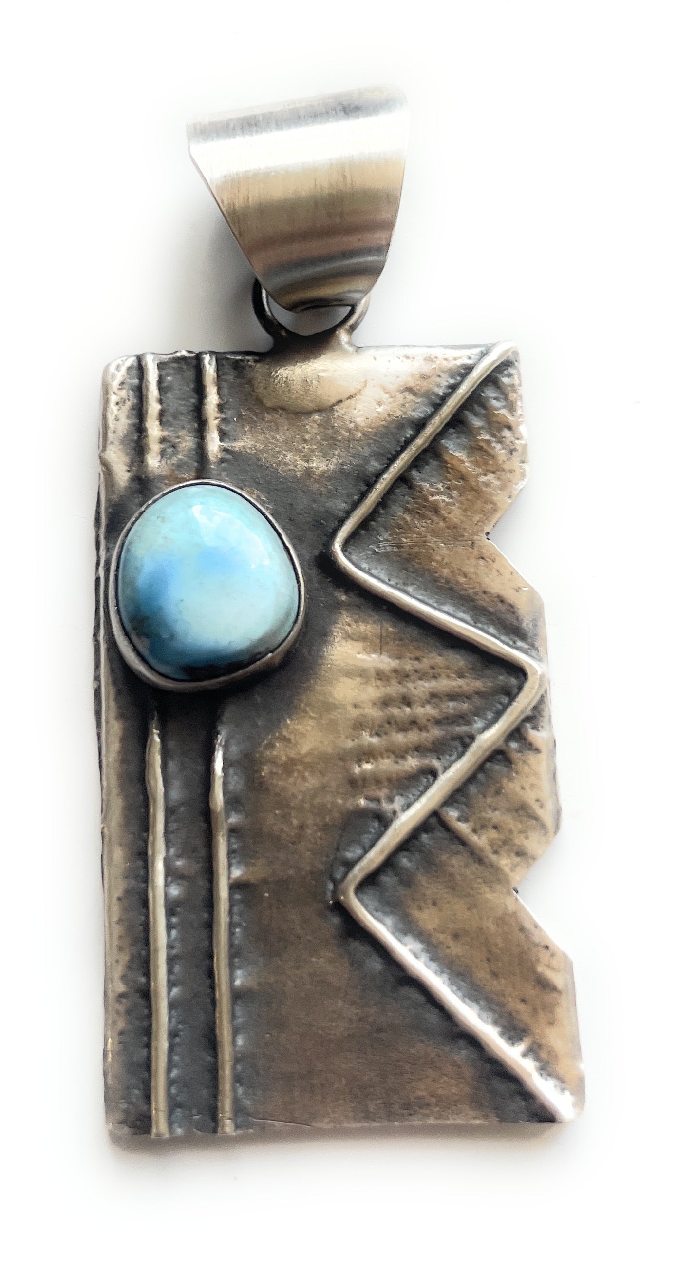 Handcrafted Golden Hills Turquoise & Sterling Silver Pendant