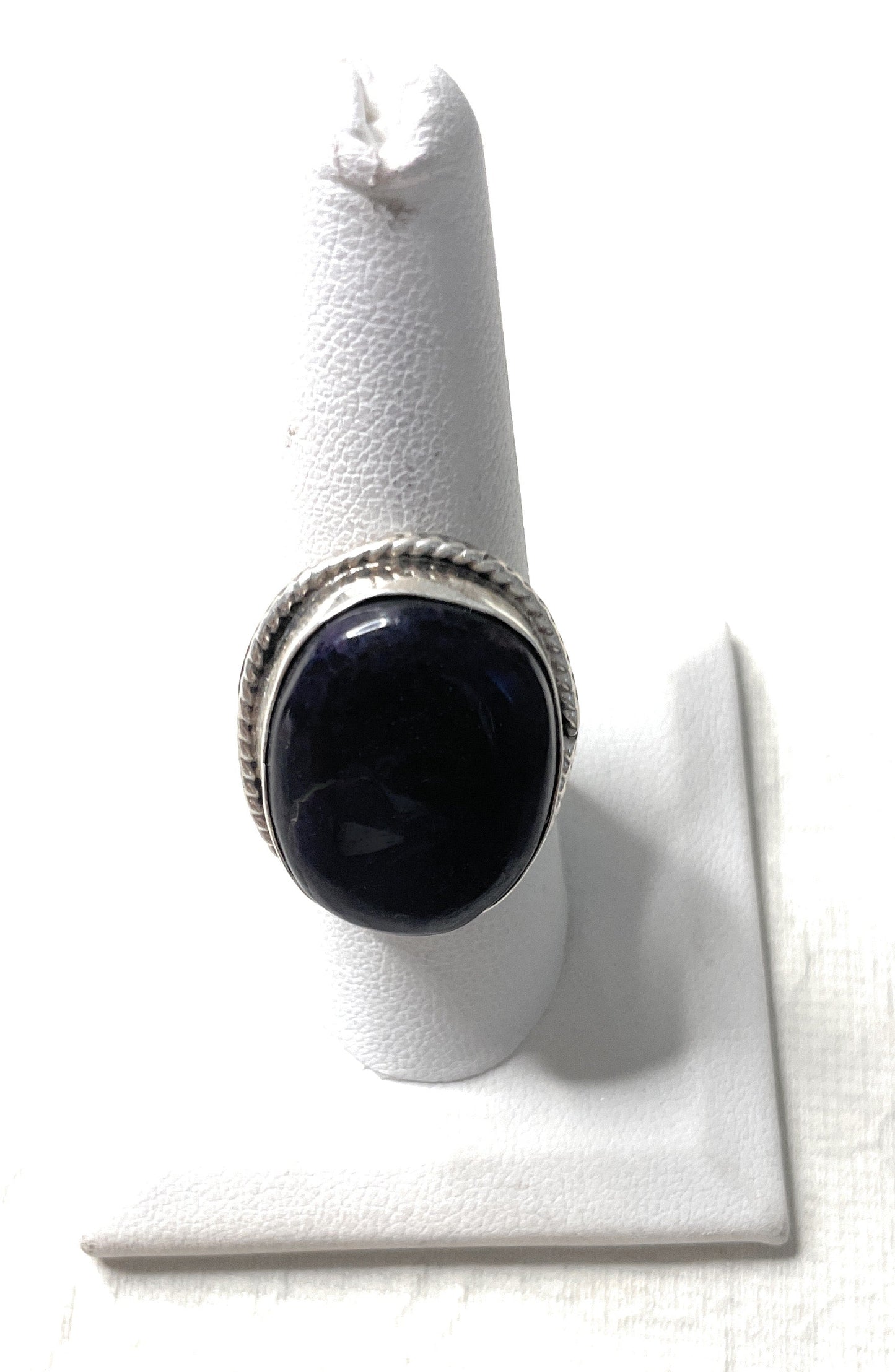 Old Pawn Handcrafted Sterling Silver & Charorite Ring Size 9