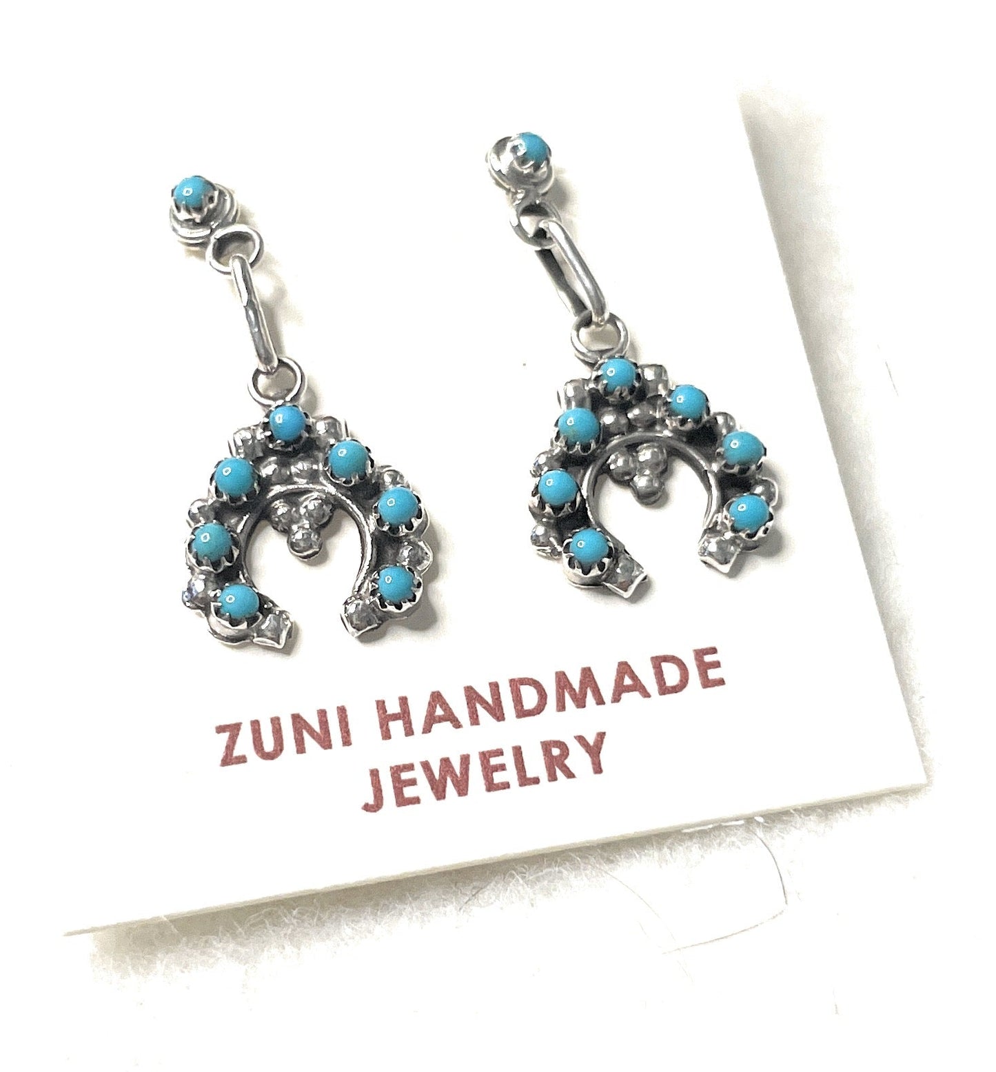 Handcrafted Turquoise And Sterling Silver Naja Dangle Earrings