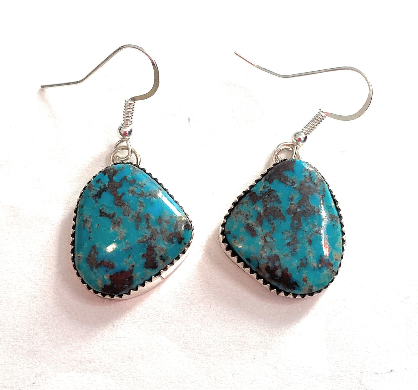 Handcrafted Turquoise & Sterling Silver Dangle Earrings