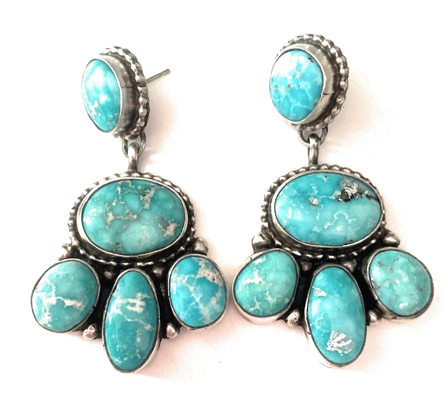 Handcrafted Sterling Silver & Sonoran Mountain Turquoise Dangle Earrings