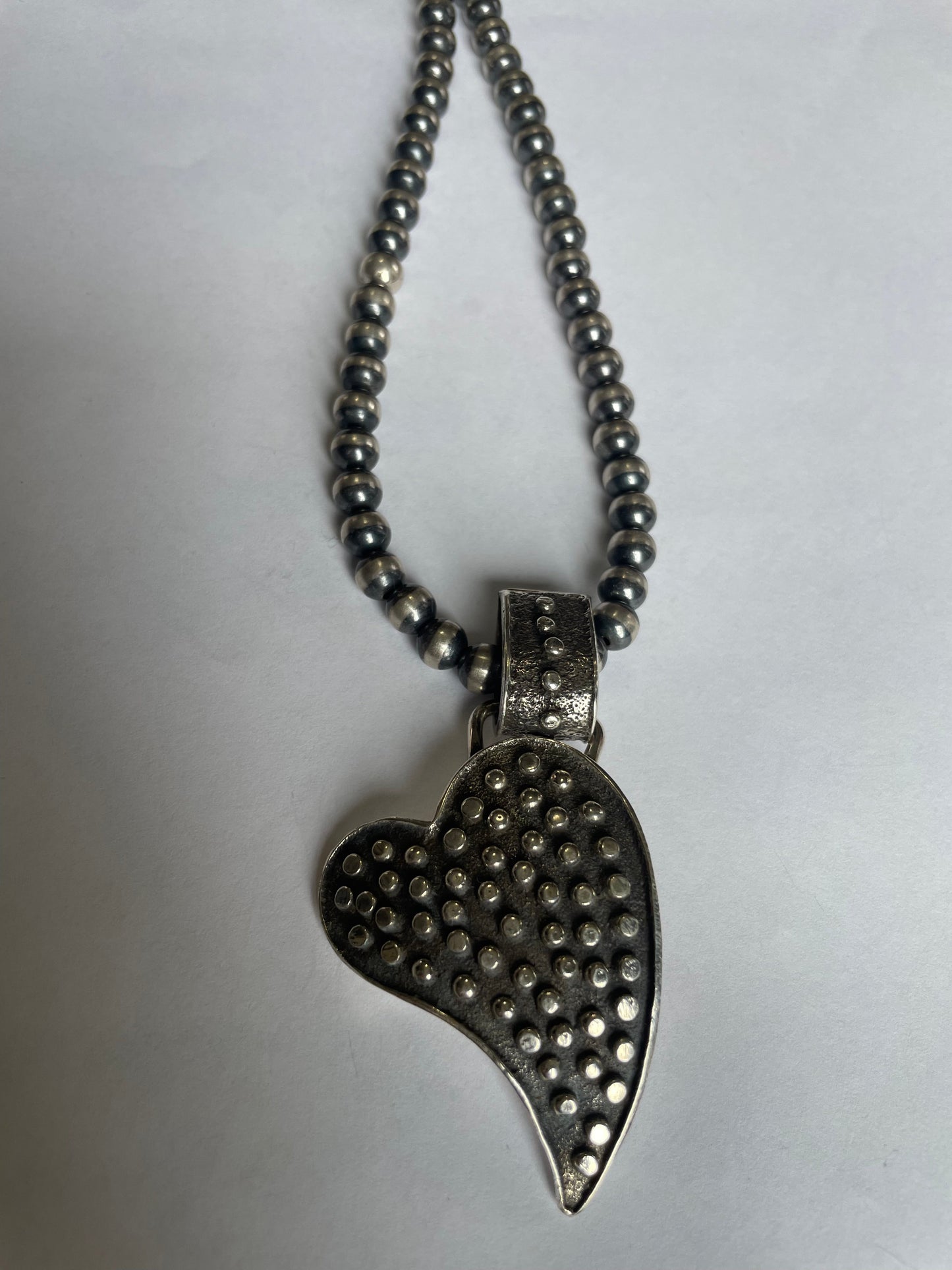 Handcrafted Sterling Silver Heart Pendant Signed