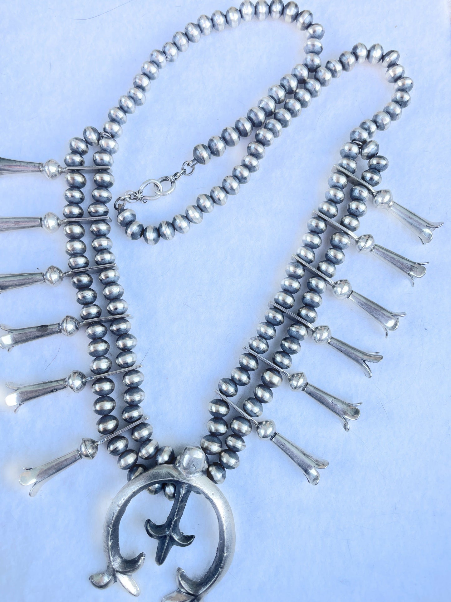 Handcrafted Sterling Silver Squash Blossom Necklace By Joseph Martinez