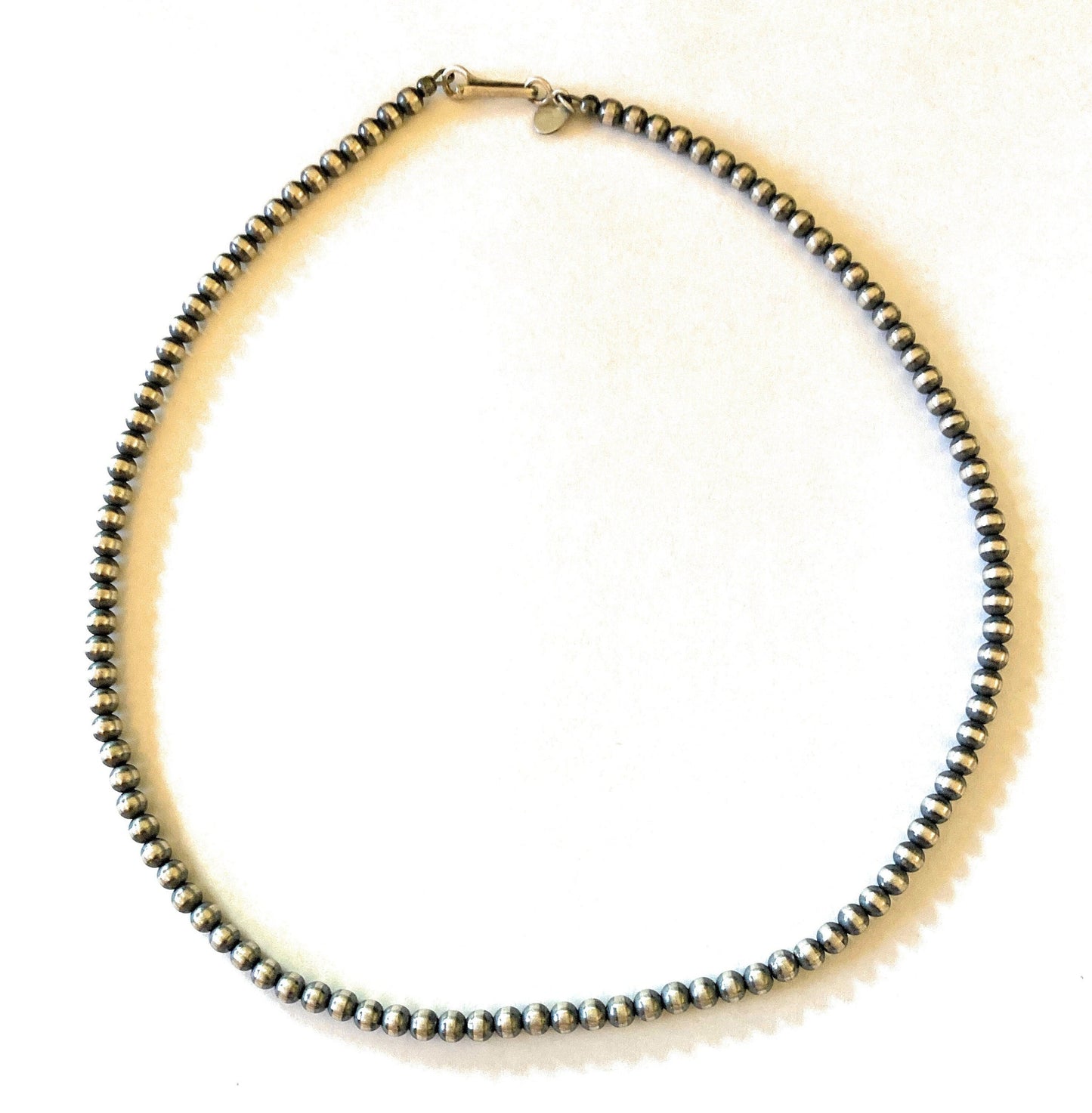 5mm Sterling Silver Pearl Style Beaded Necklace