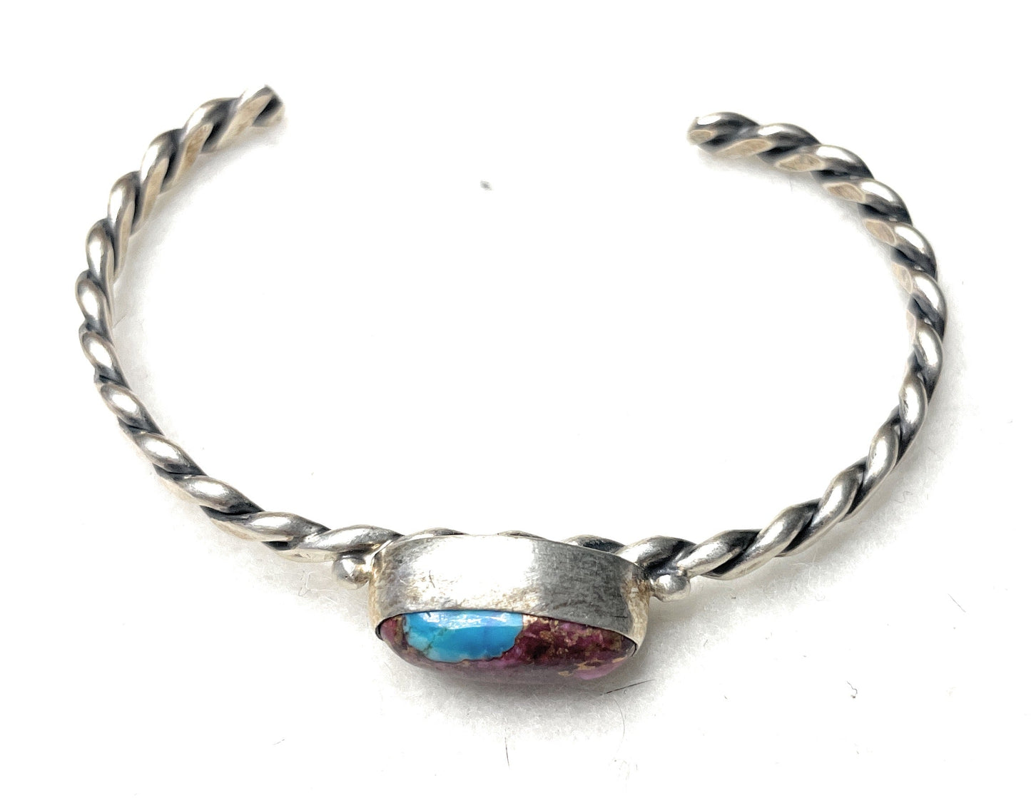 Handcrafted Purple Mohave & Sterling Silver Cuff Bracelet
