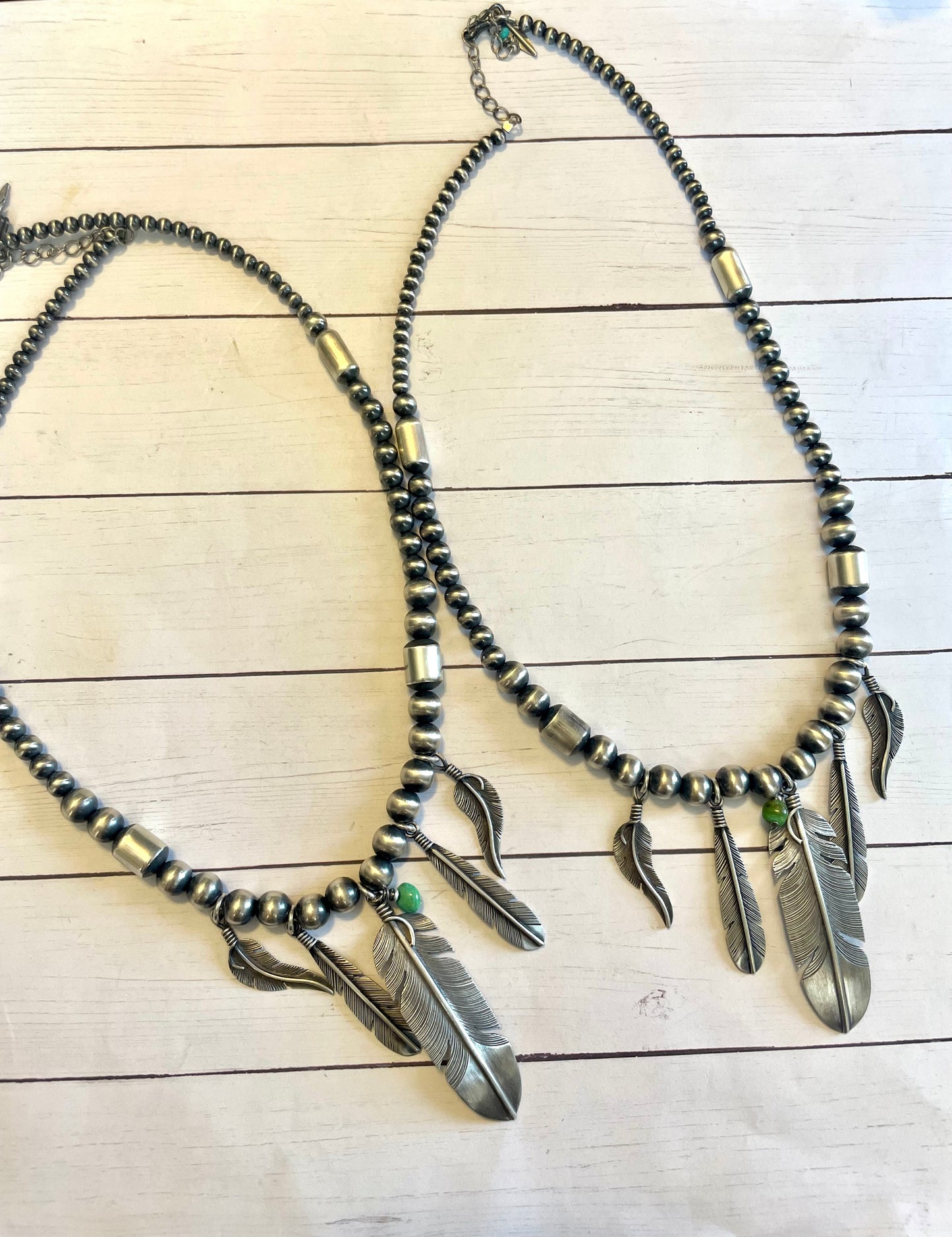 Handmade Handcrafted Sterling Silver Feather Necklace Signed & Stamped