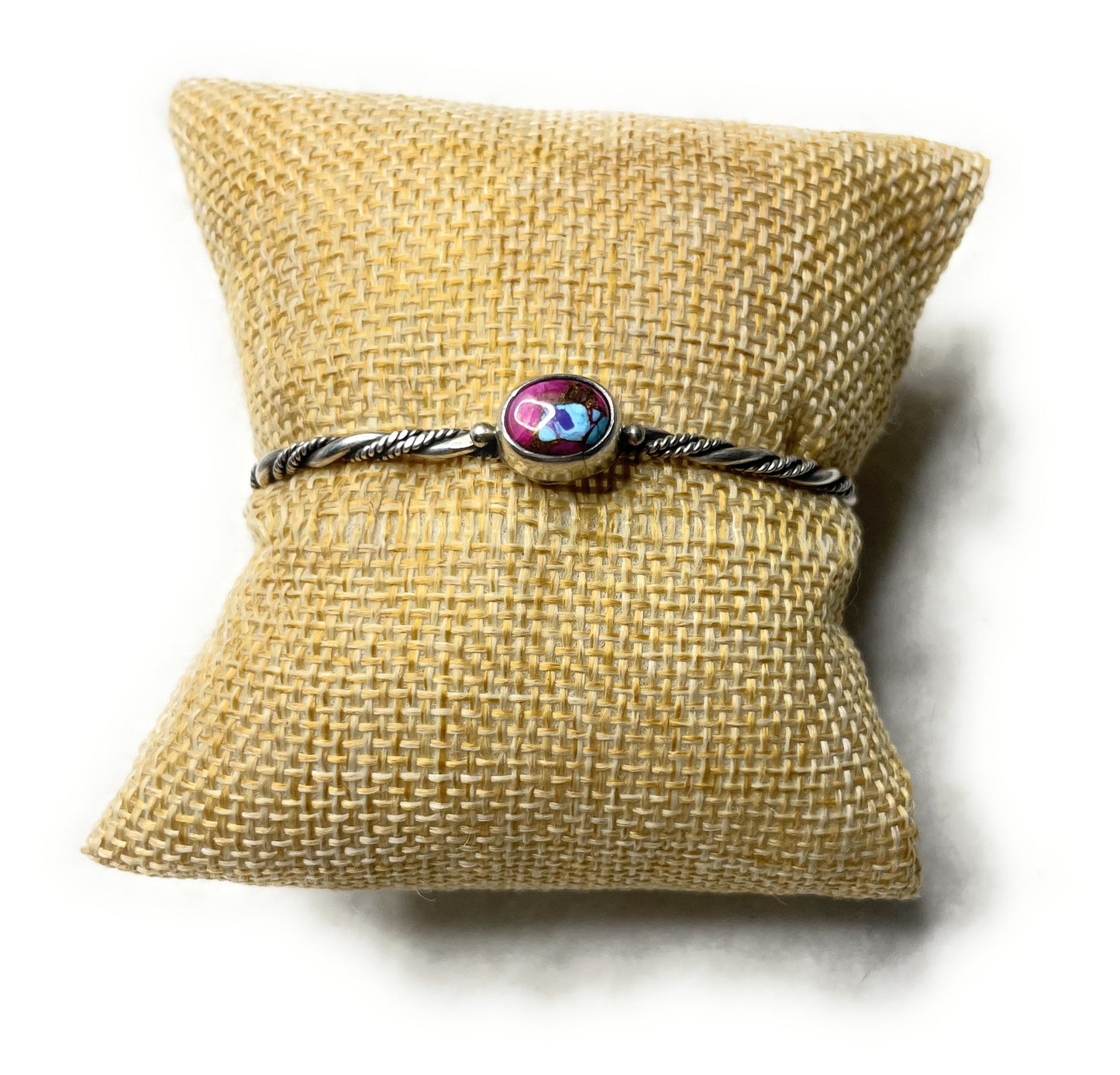 Handcrafted Purple Dream And Sterling Silver Adjustable Bracelet Cuff