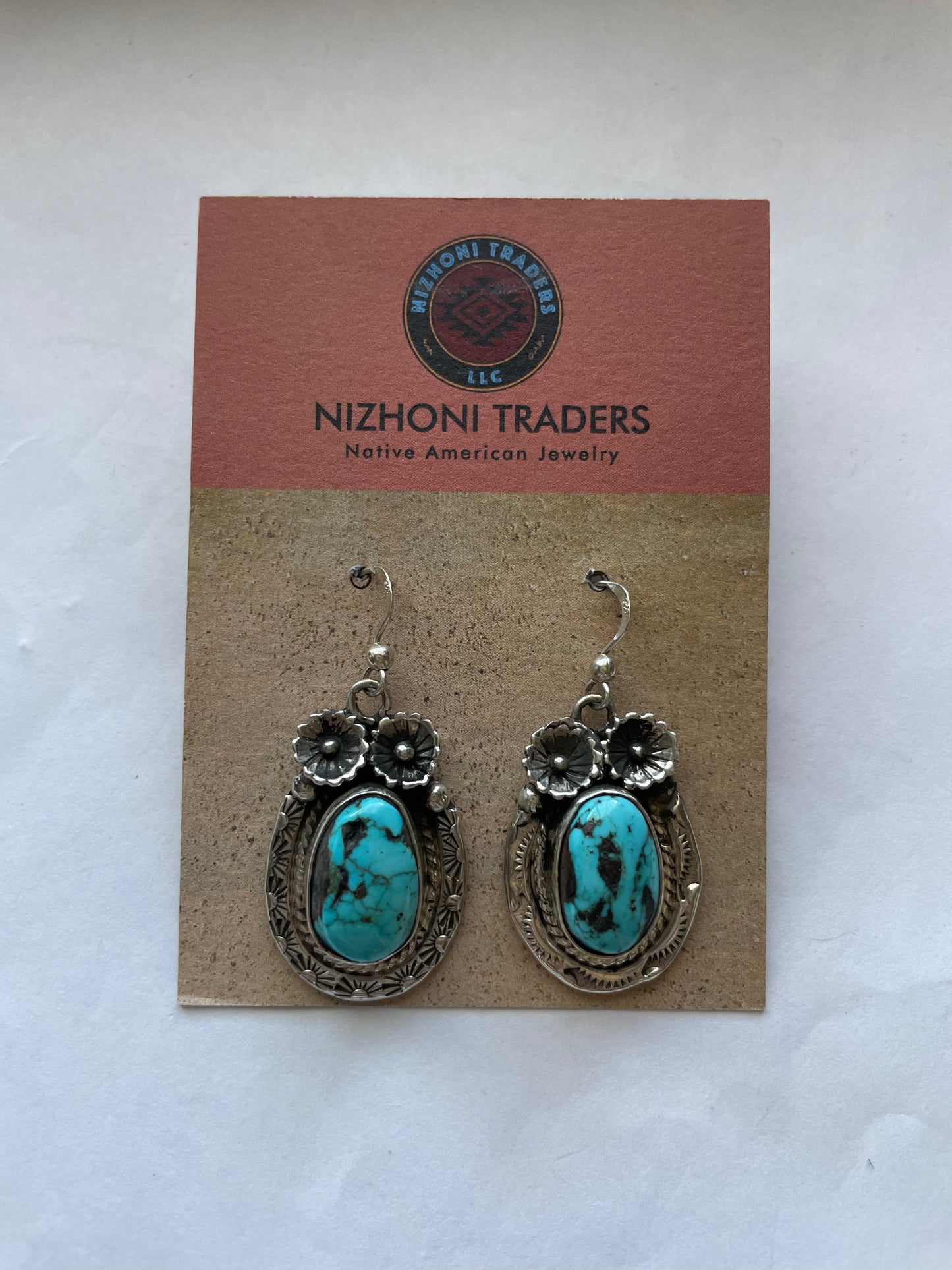 Handcrafted Kingman Turquoise & Sterling Silver Dangle Earrings