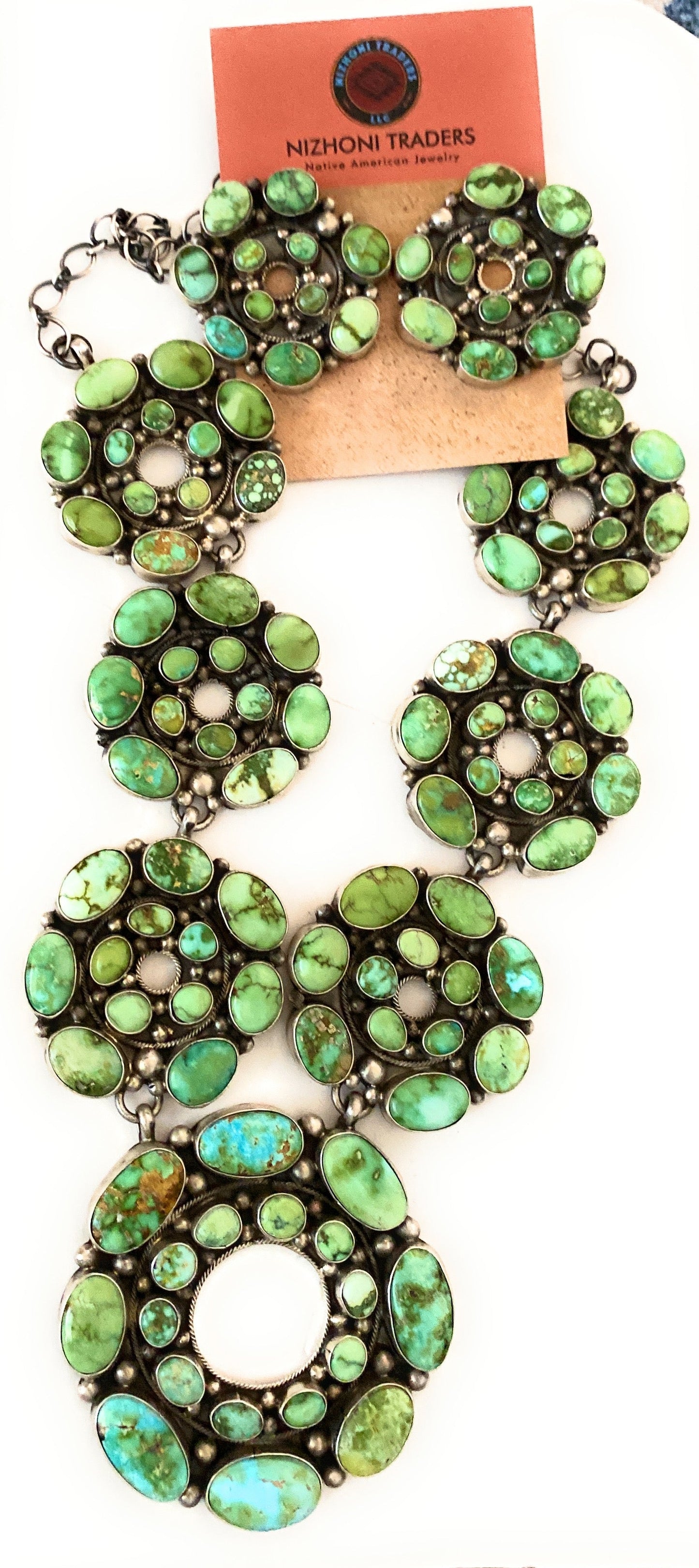 Handcrafted Sterling Silver & Sonoran Mountain Turquoise Necklace Set