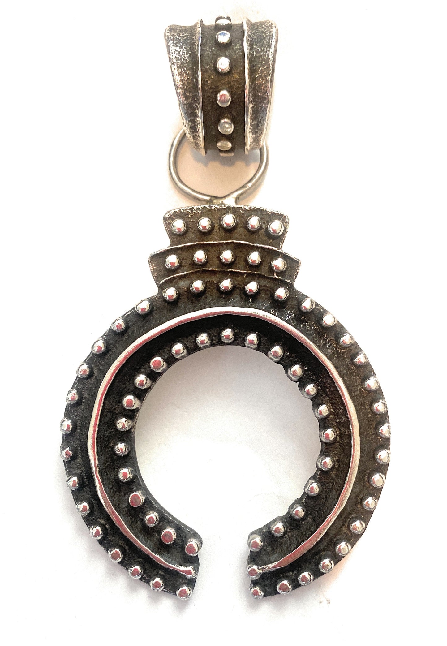 Handcrafted Sterling Silver Ball Cast Naja by Delbert Arviso