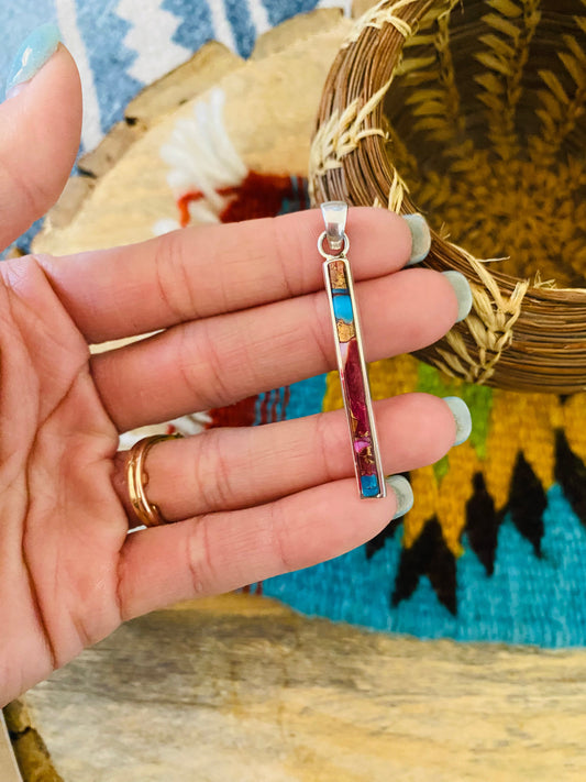 Handcrafted Sterling Silver & Pink Dream Bar Pendant