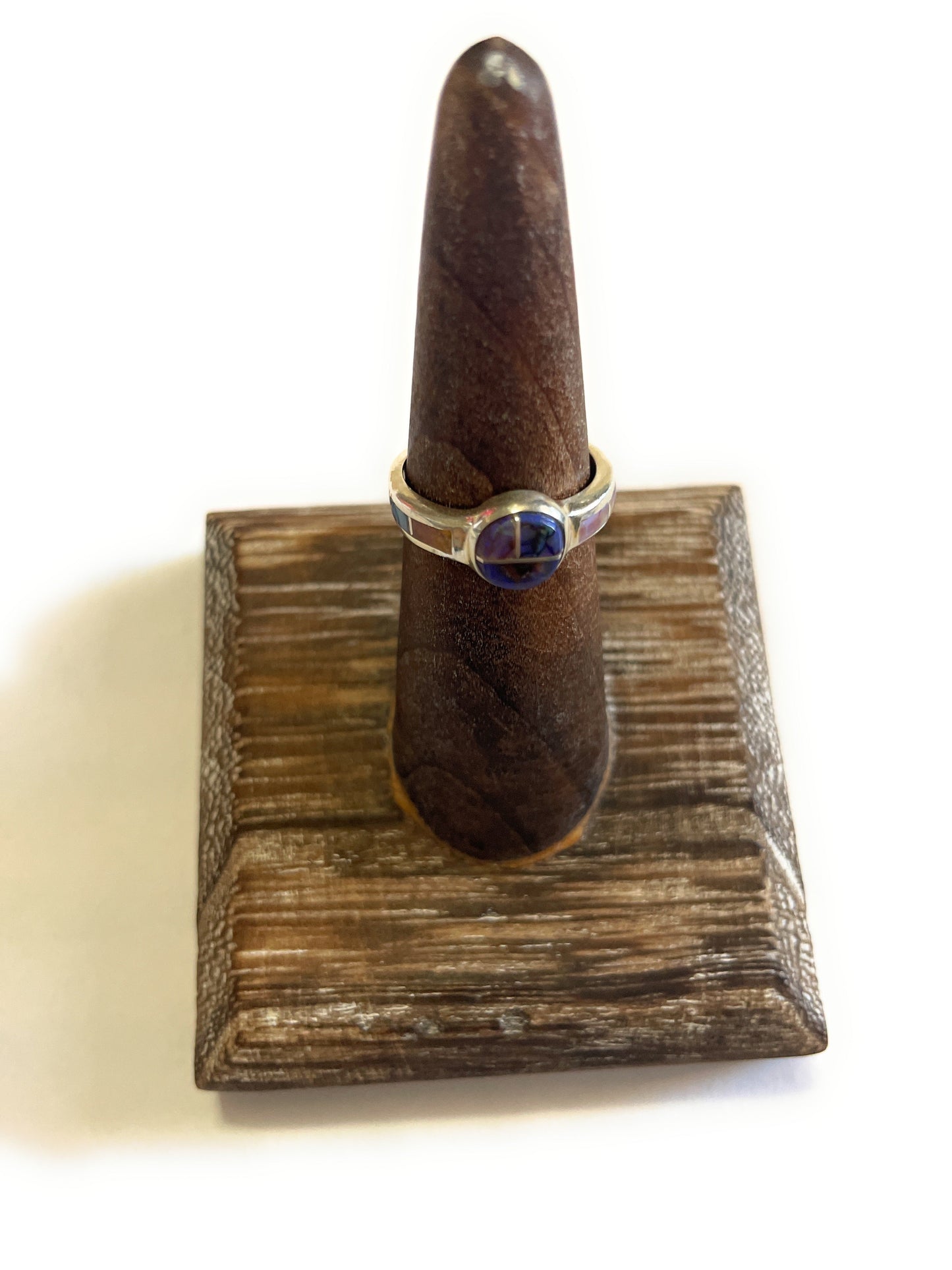 Handcrafted Sterling Silver & Blue Opal Inlay Ring