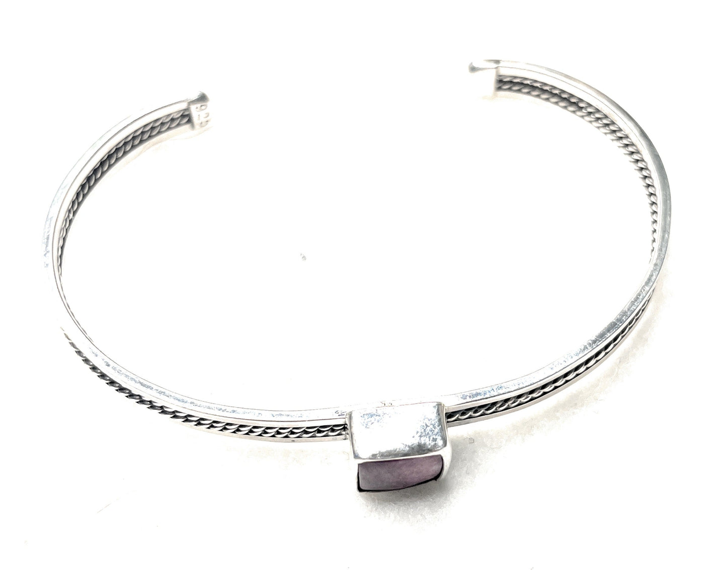 Handcrafted Purple Spiny & Sterling Silver Adjustable Cuff Bracelet