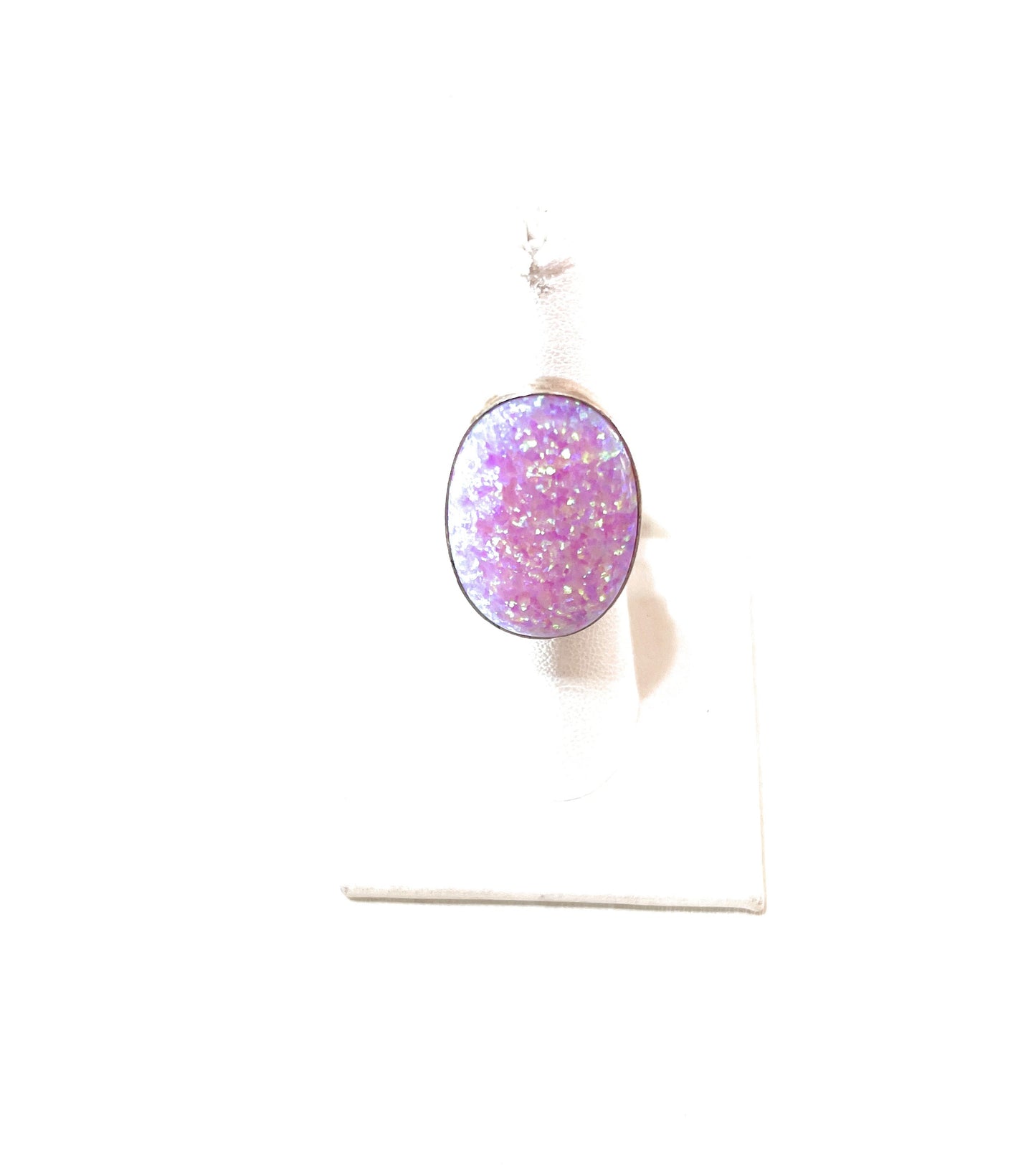 Old Pawn Handcrafted Sterling Silver & Pink Opal Ring Size 6
