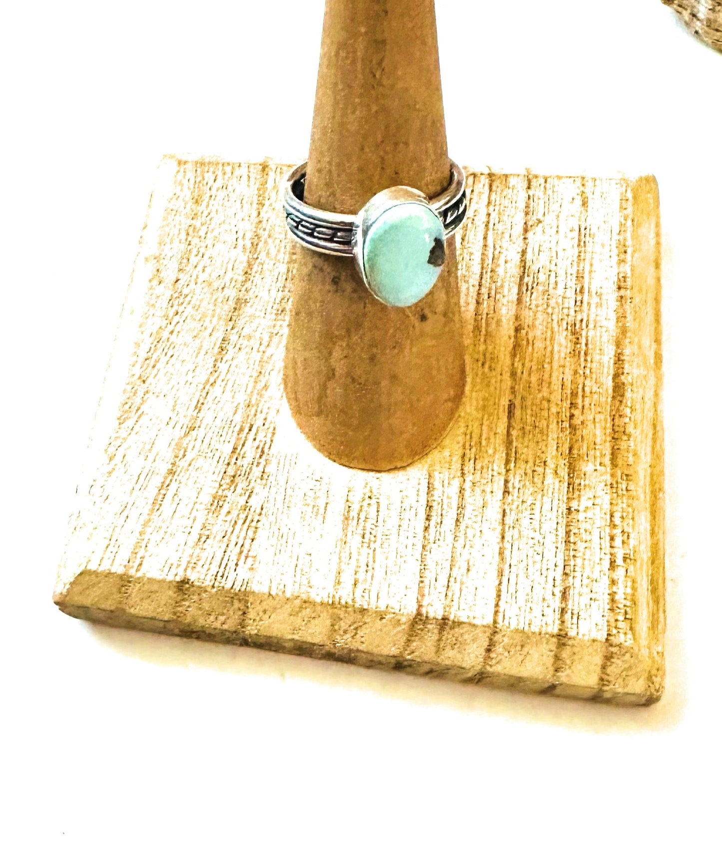 Handcrafted Golden Hills Turquoise & Sterling Silver Ring Size 6.5