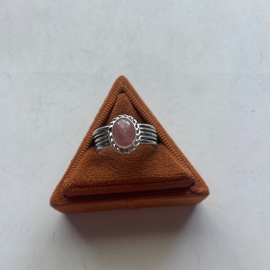 Handcrafted Sterling Silver & Rhodochrosite Single Stone Rings