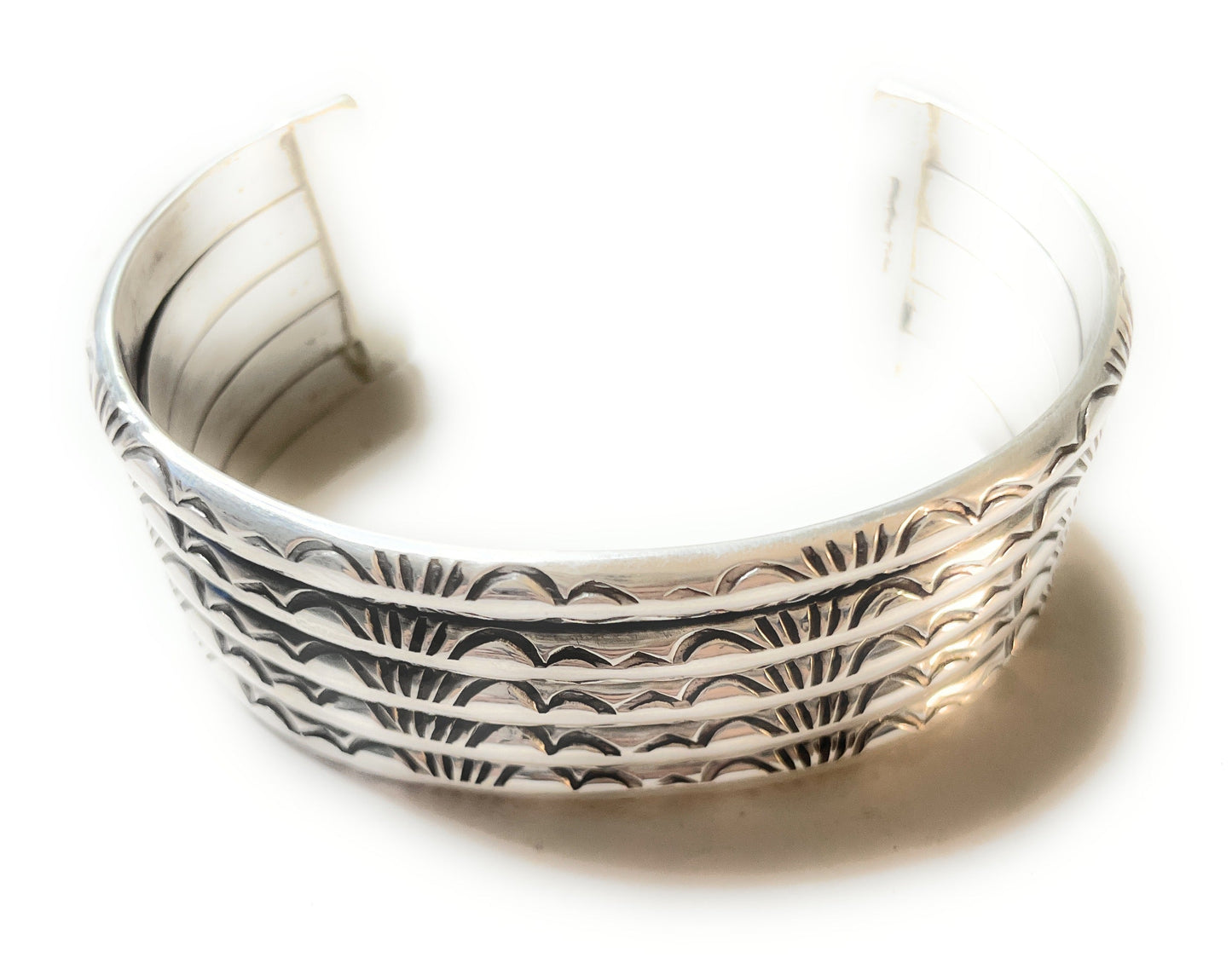 Handcrafted Sterling Silver Hand stamped Cuff Signed