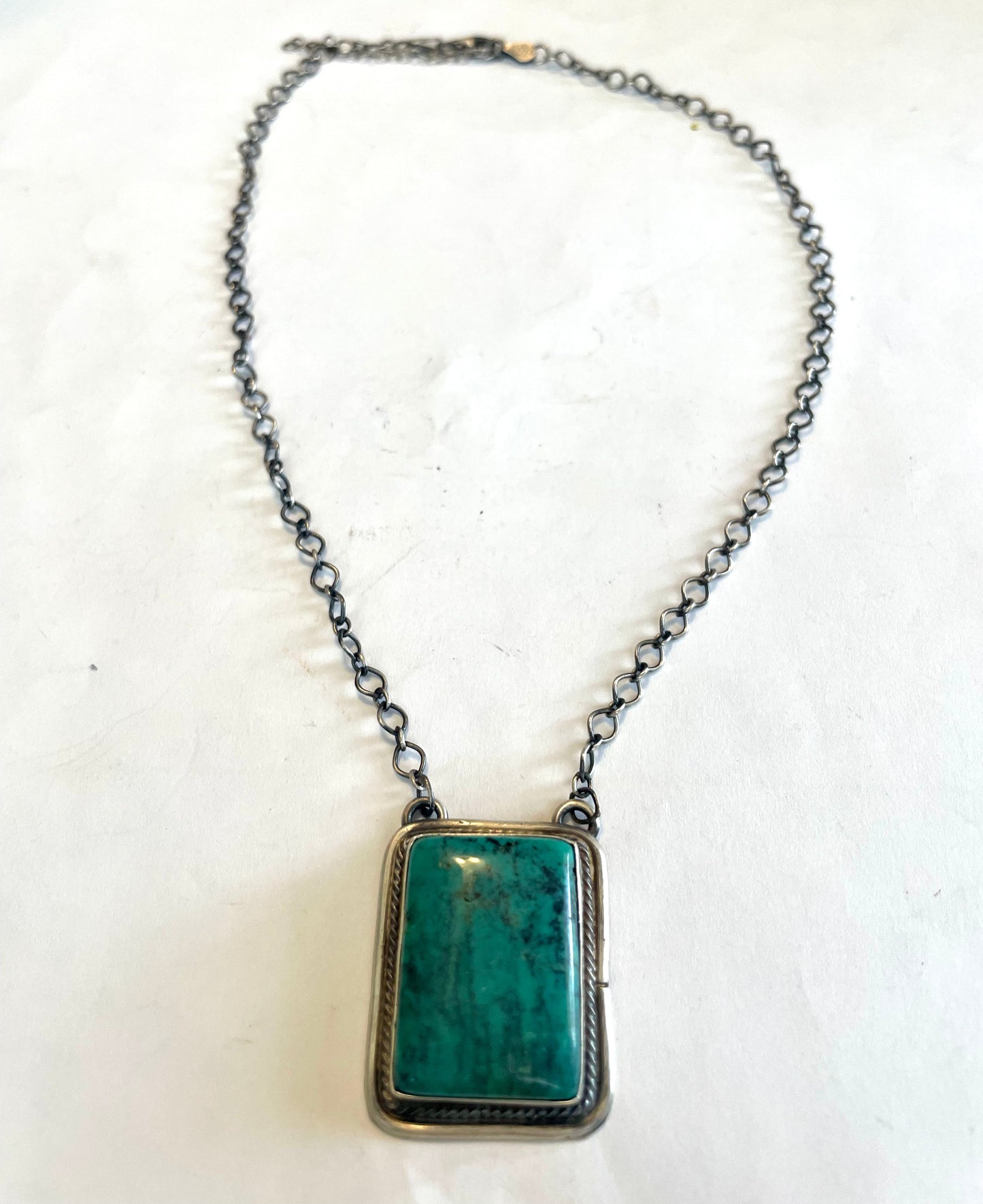 Handcrafted Sterling Silver & Tibetan Turquoise Necklace