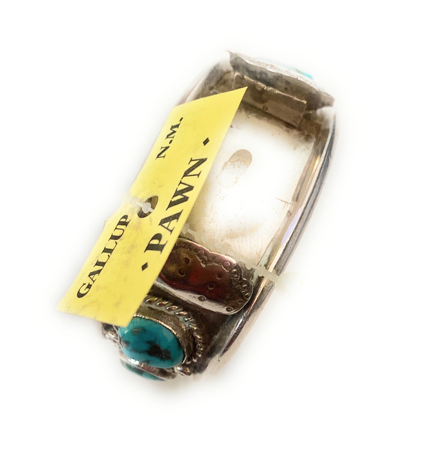 Old Pawn Vintage Handcrafted Kingman Turquoise & Sterling Silver Watch Cuff