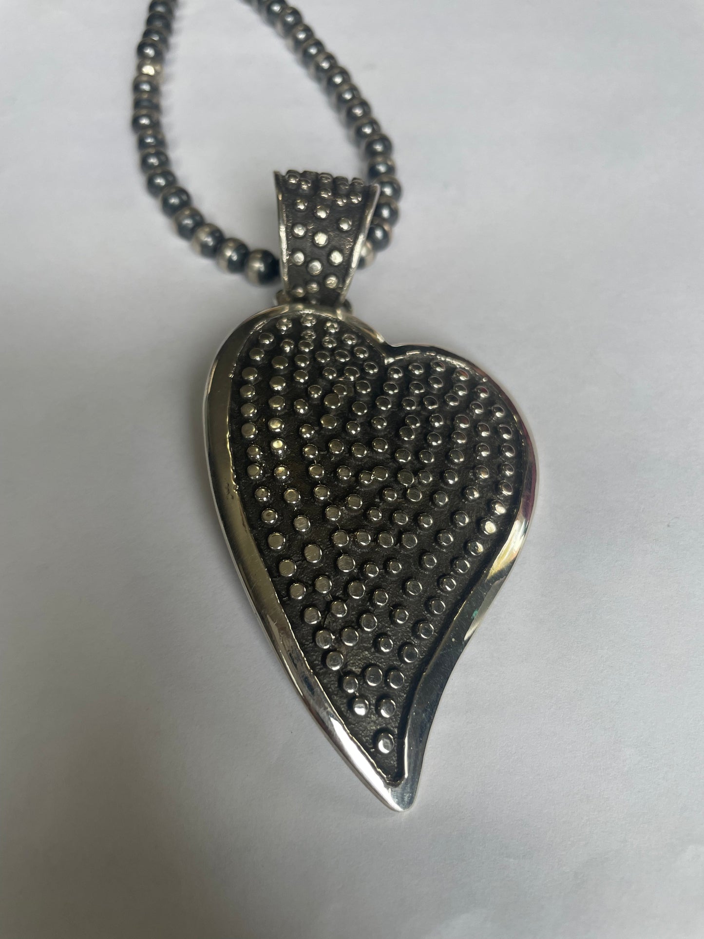 Handcrafted Sterling Silver Heart Pendant Signed