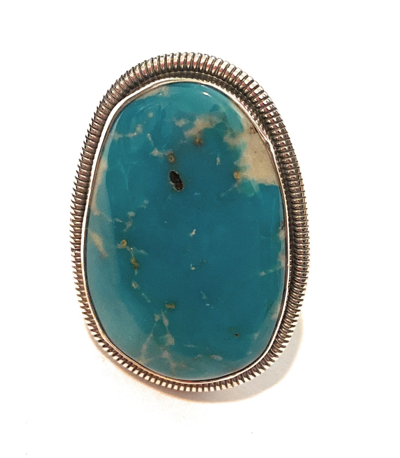Handcrafted Gold Canyon Turquoise & Sterling Silver Adjustable Ring by Wydell Billie