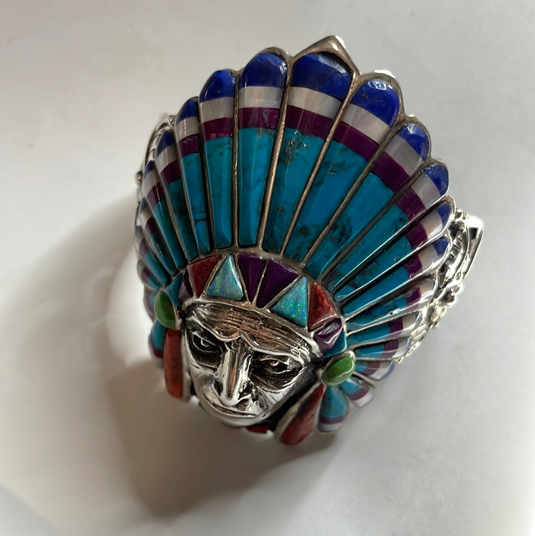 “The Fire Opal Cuff” Sterling Silver Fire Multi Stone Opal Cuff Bracelet /