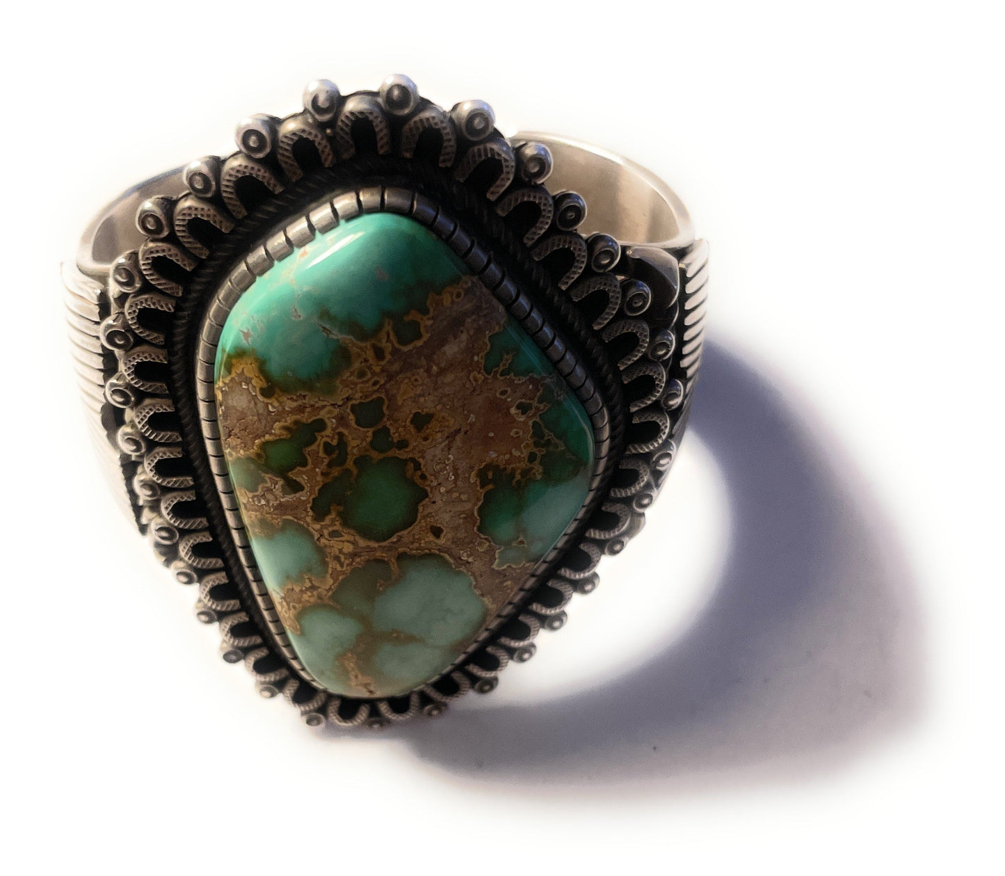 Handcrafted Sterling Silver & Turquoise Cuff Bracelet Signed