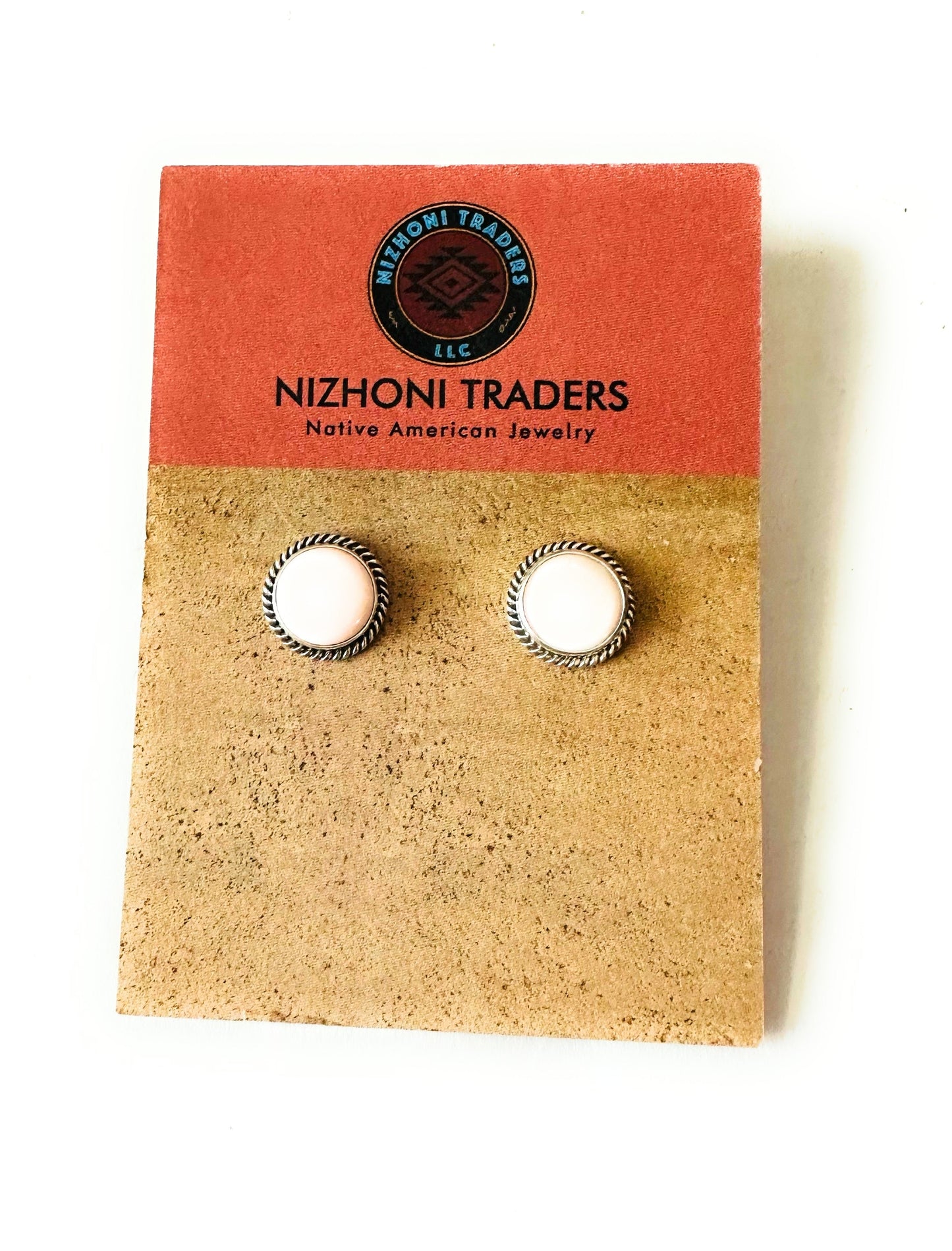 Handcrafted Queen Pink Conch Shell & Sterling Silver Stud Earrings
