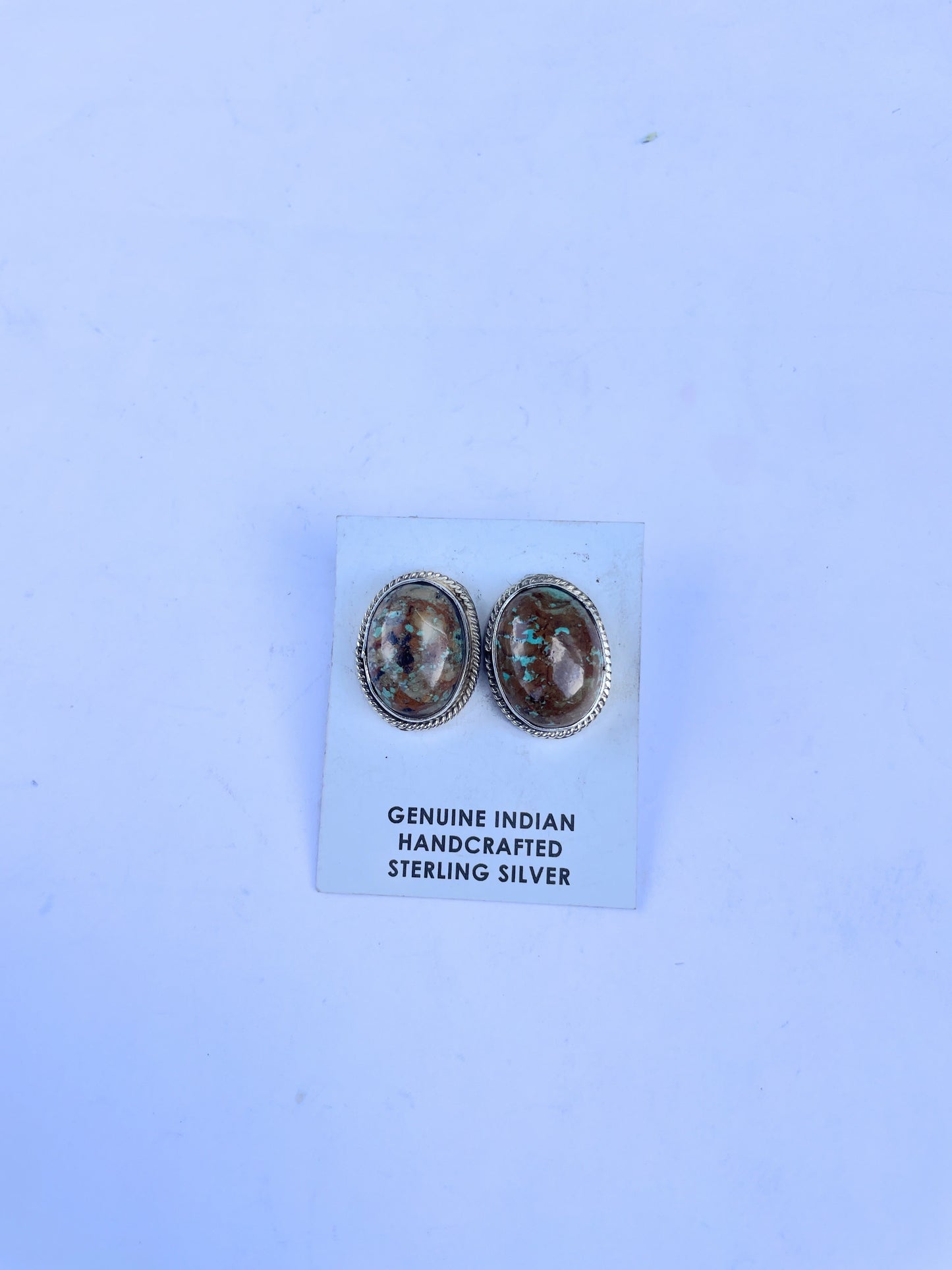 Handcrafted Turquoise And Sterling Silver Post Earrings