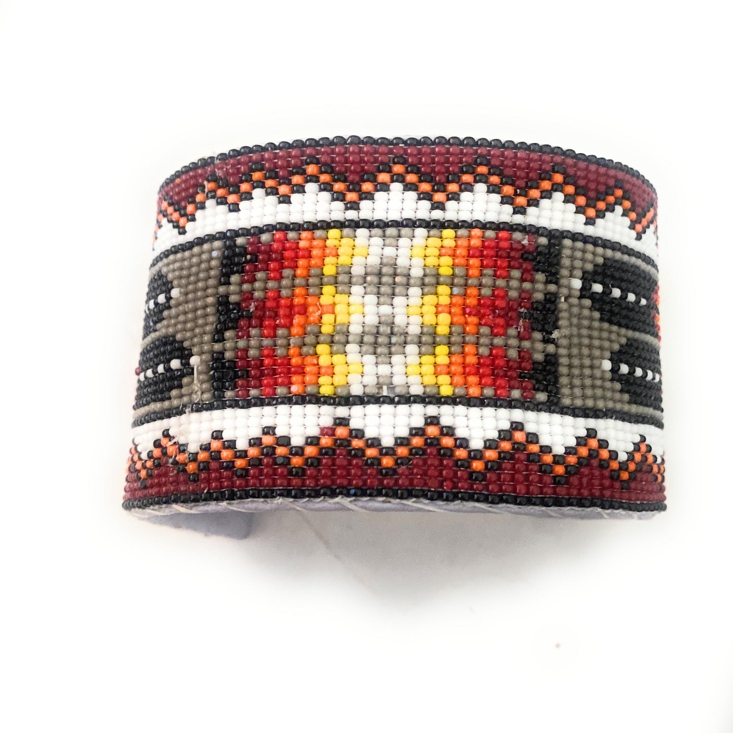 Handcrafted Made Beaded Leather Bracelet