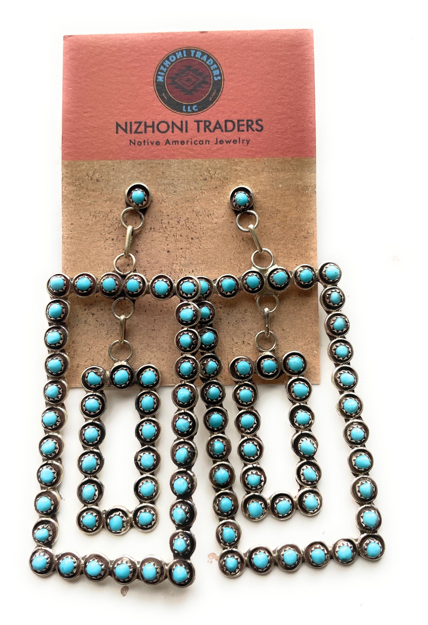 Handcrafted Sterling Silver Turquoise Dangle Earrings