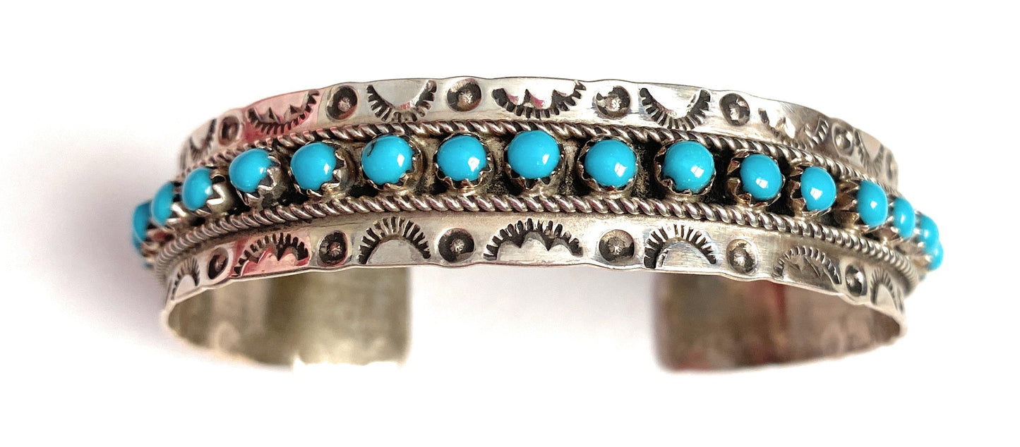 Handcrafted Turquoise & Sterling Silver Cuff Bracelet