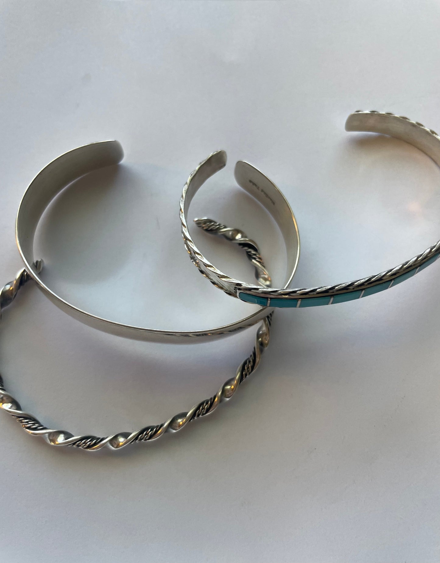 “The Cassidy Stacker” Sterling Silver & Turquoise Inlay Cuff