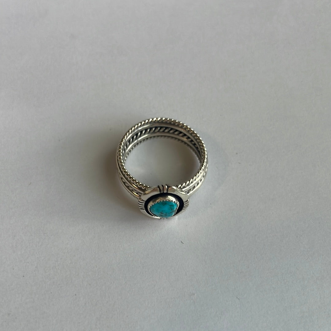“The Bordered” Handcrafted Turquoise Sterling Silver Ring