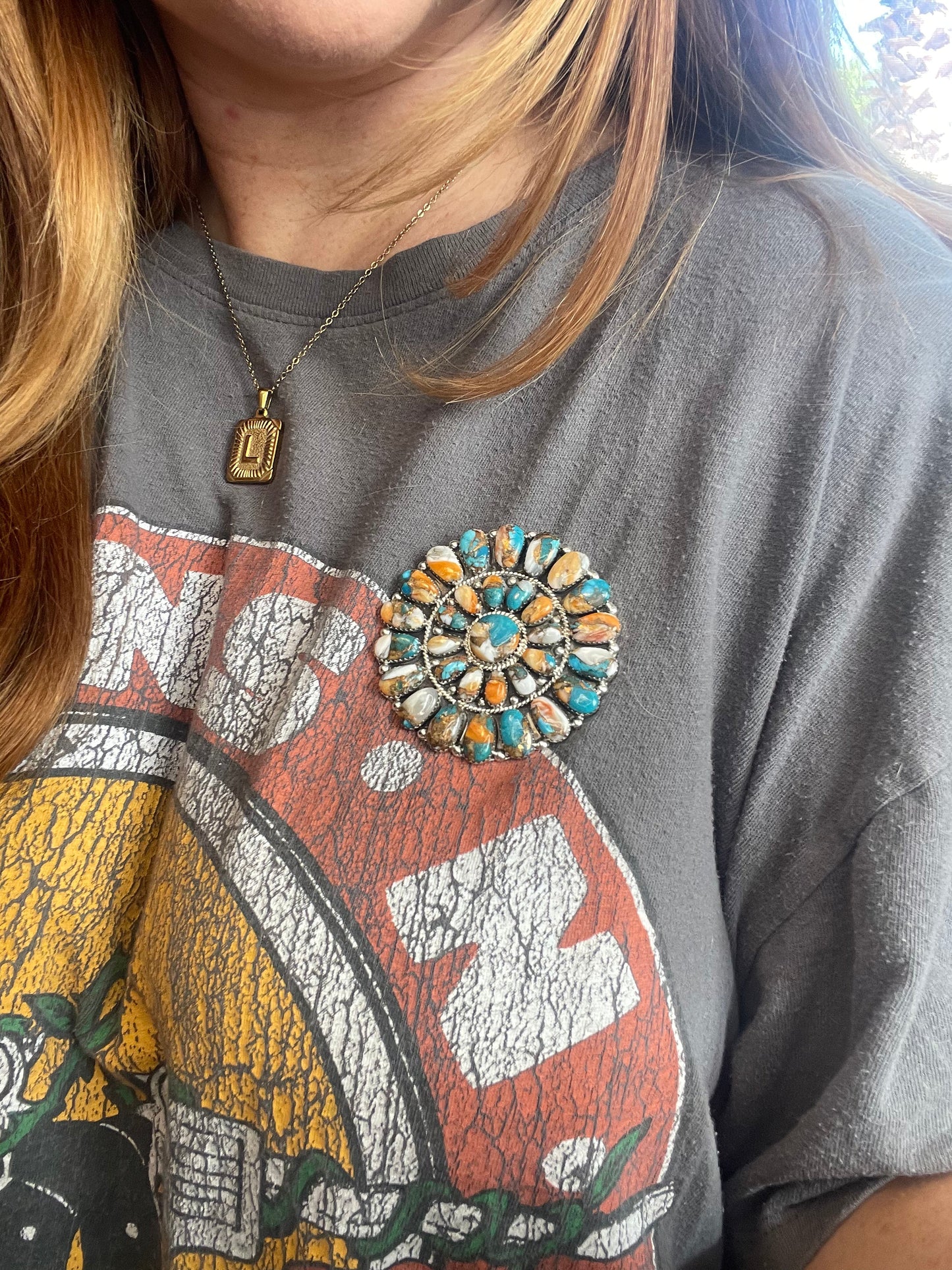 Handcrafted Sterling Silver And Multi Stone Spice Pendant Pin by Juliana Williams