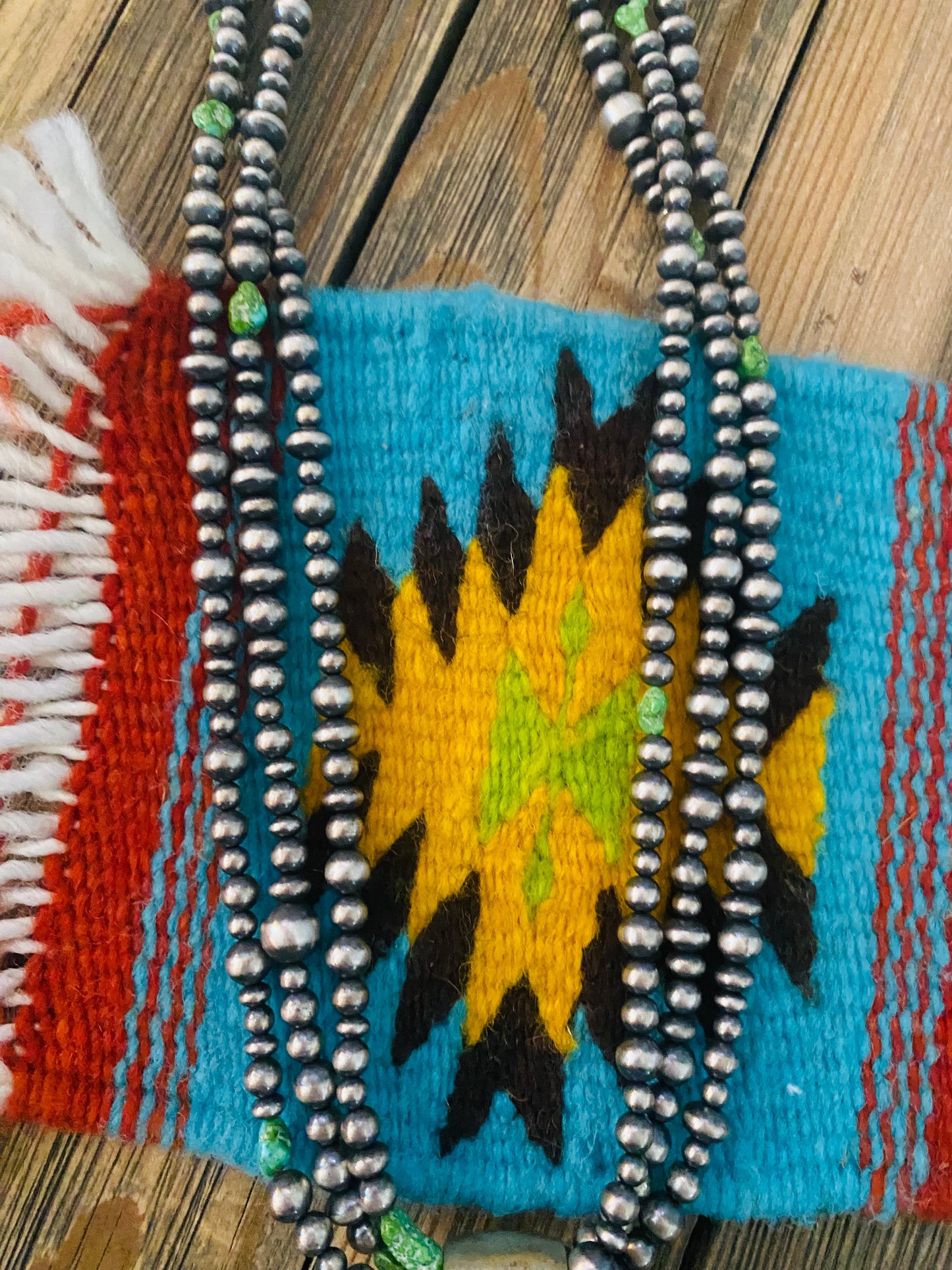 Handcrafted Sterling Silver & Royston Turquoise Beaded Necklace