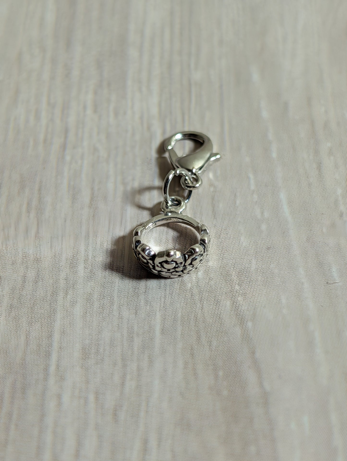 Handcrafted Small Princess Crown Charm Sterling Silver Variant 1