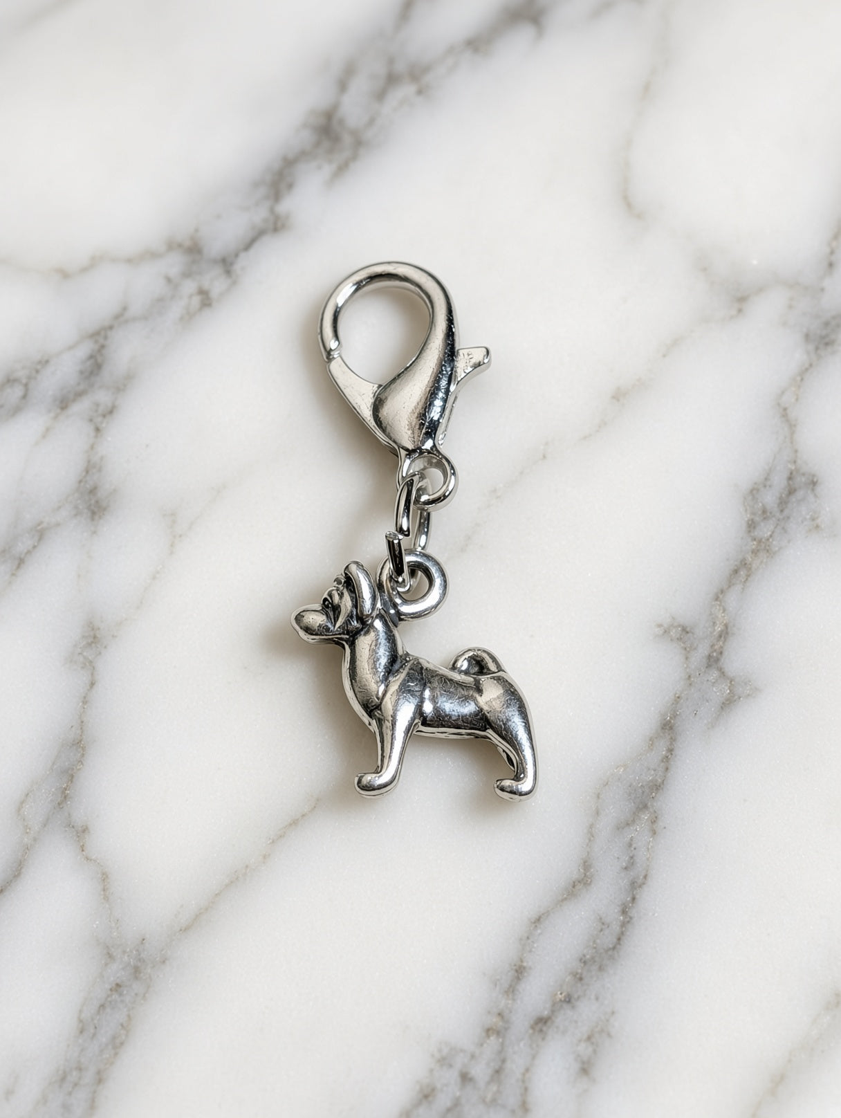 Handcrafted Mini Akita Dog Charm Sterling Silver
