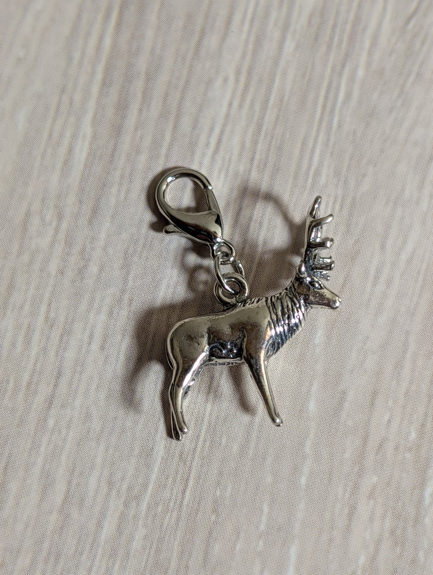 Handcrafted Elk Charm Sterling Silver