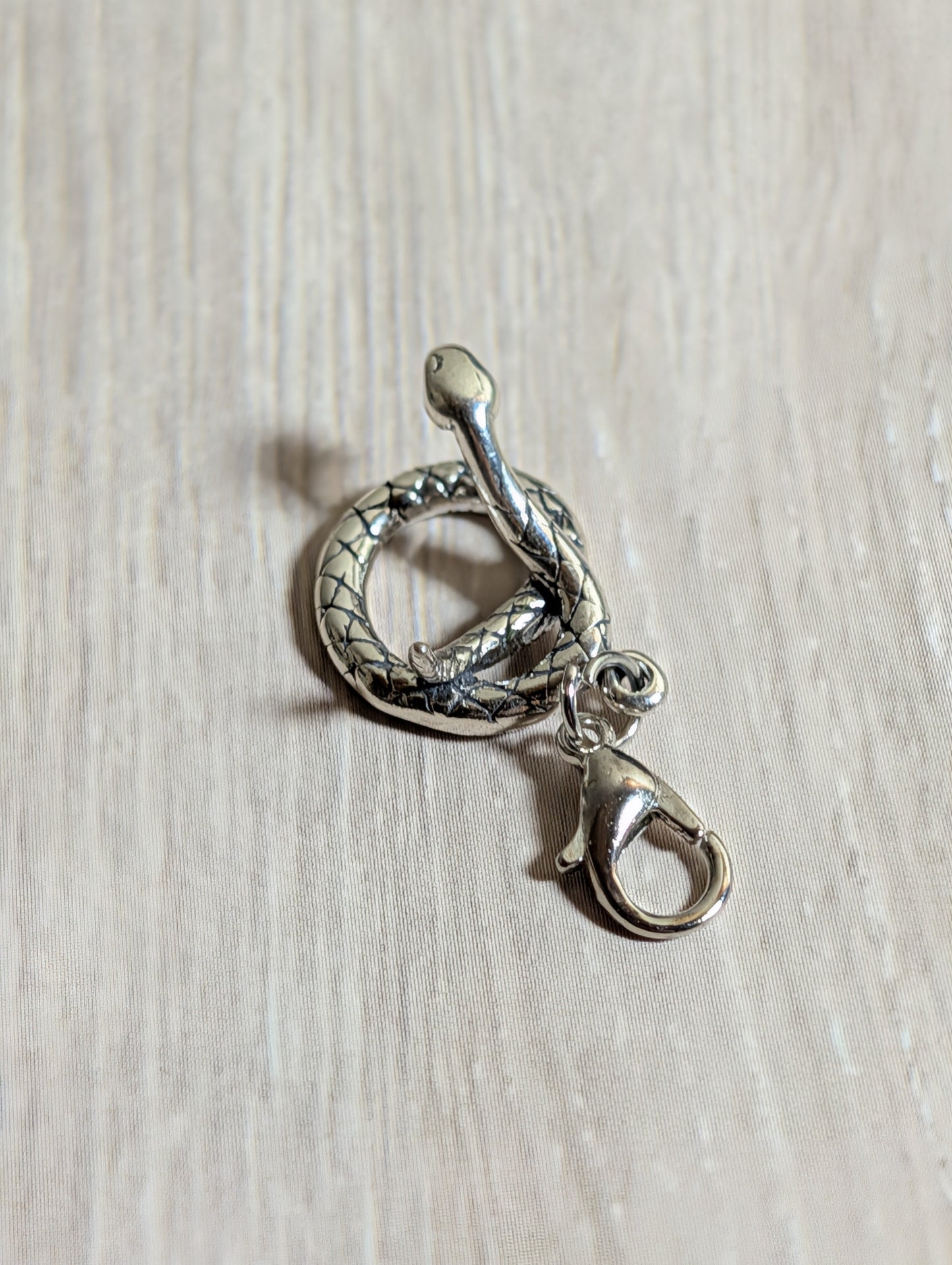 Handcrafted Coiled Snake Charm Sterling Silver