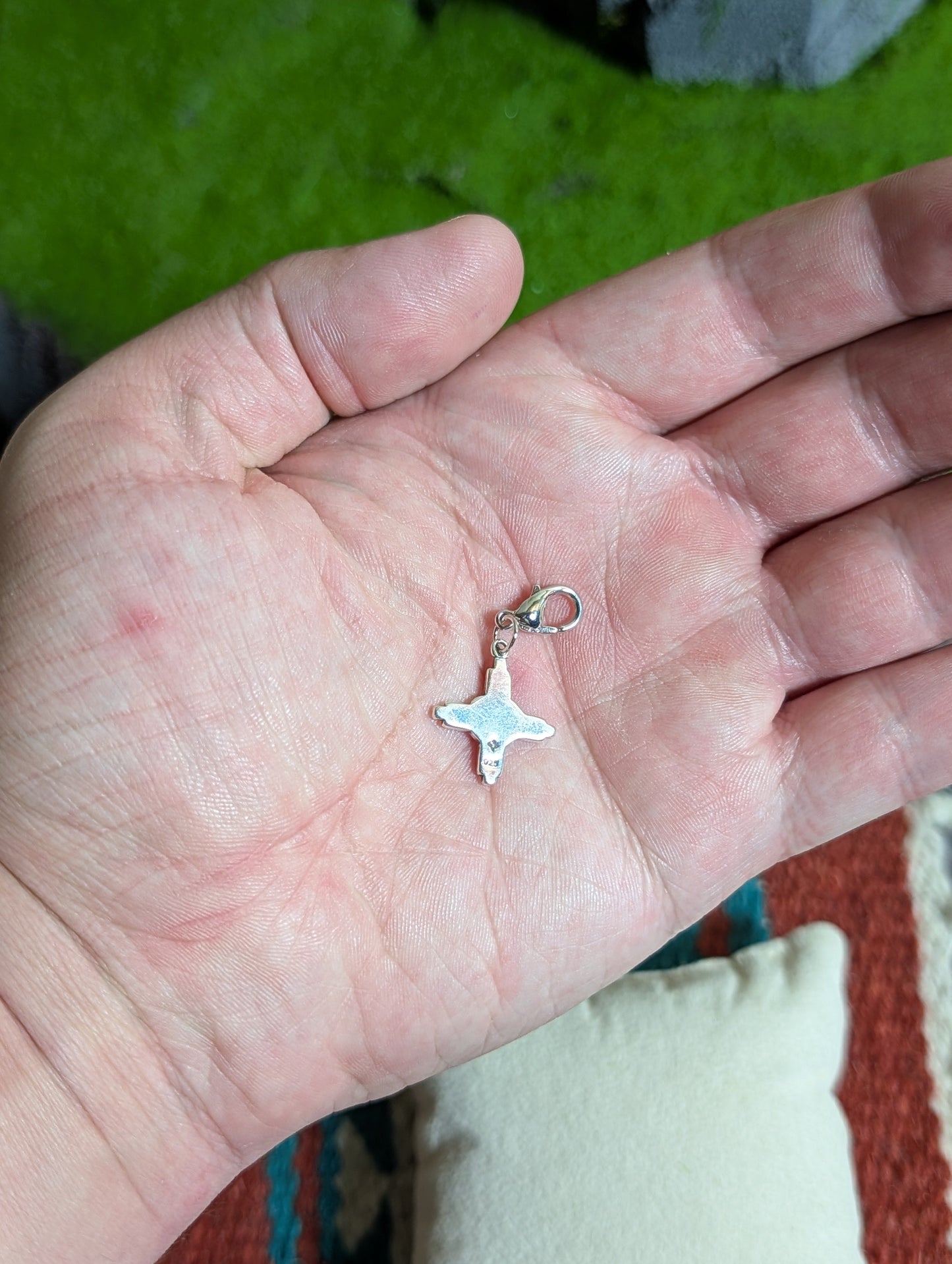 Handcrafted Small Zia Heart Charm Sterling Silver
