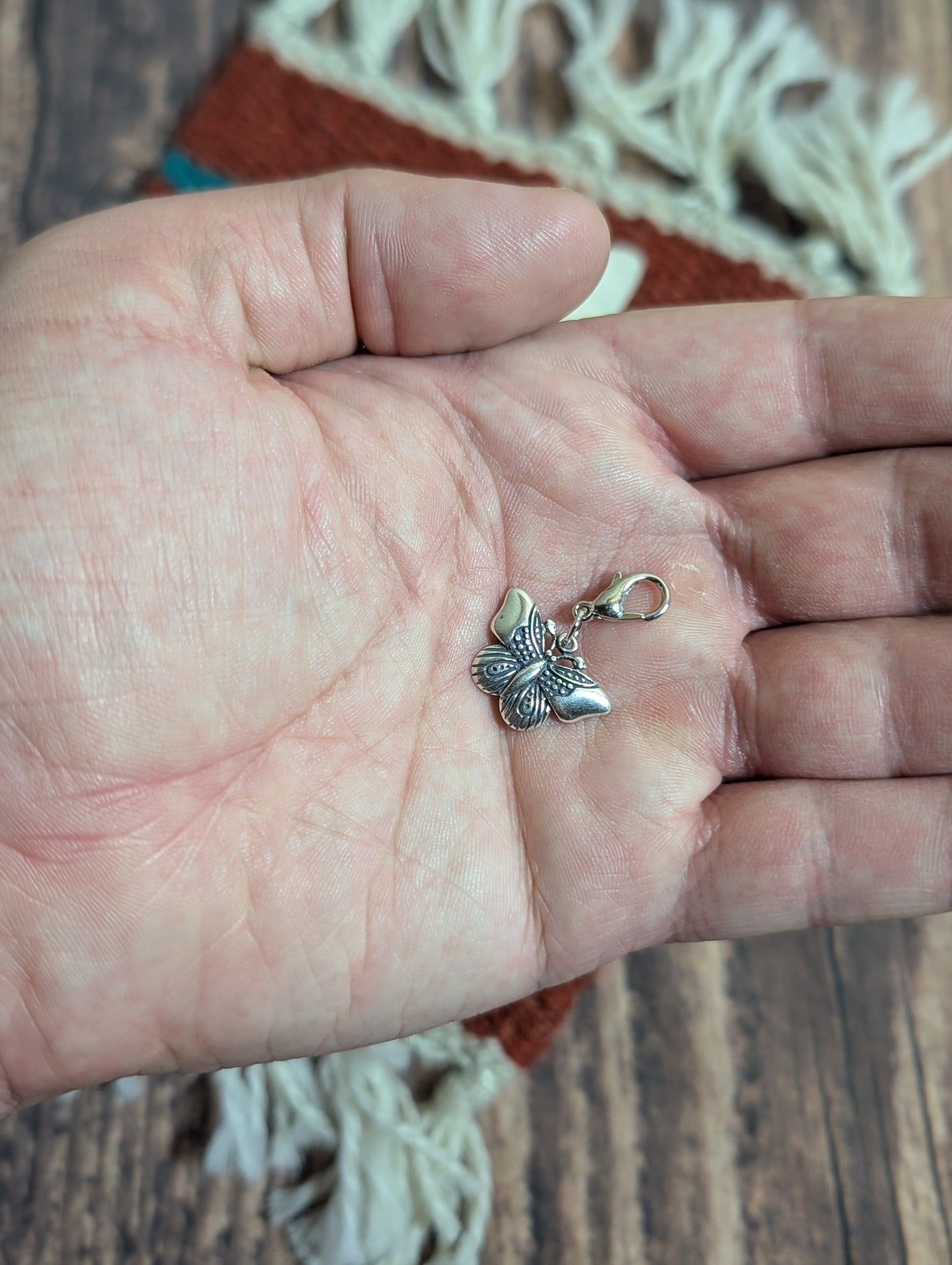 Handcrafted Small Butterfly Charm Sterling Silver Variant 2