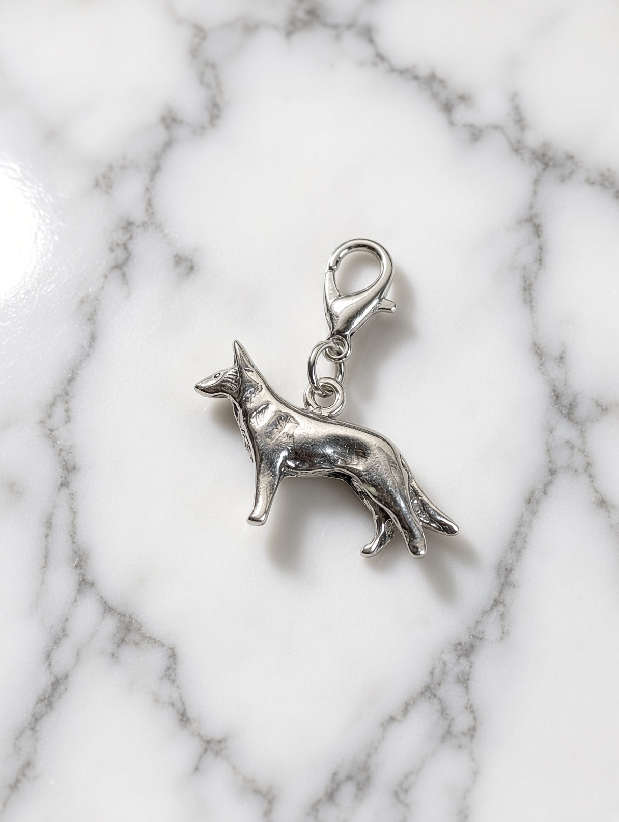 Handcrafted Shepherd Dog Charm Sterling Silver Variant 2