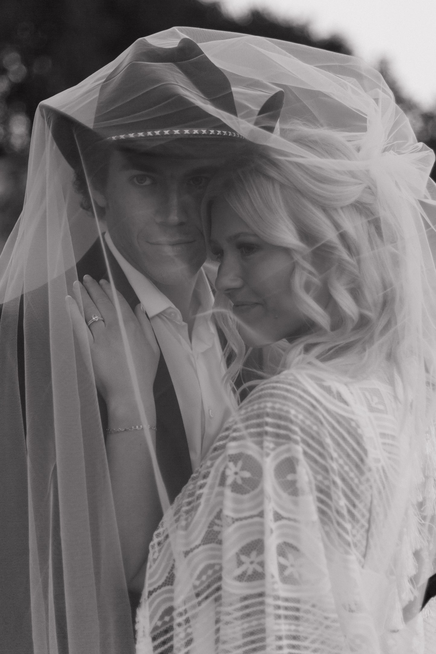 The Wilson Gown – Boho Lace Fit-and-Flare Wedding Dress with Fringe Back & Cape Sleeves