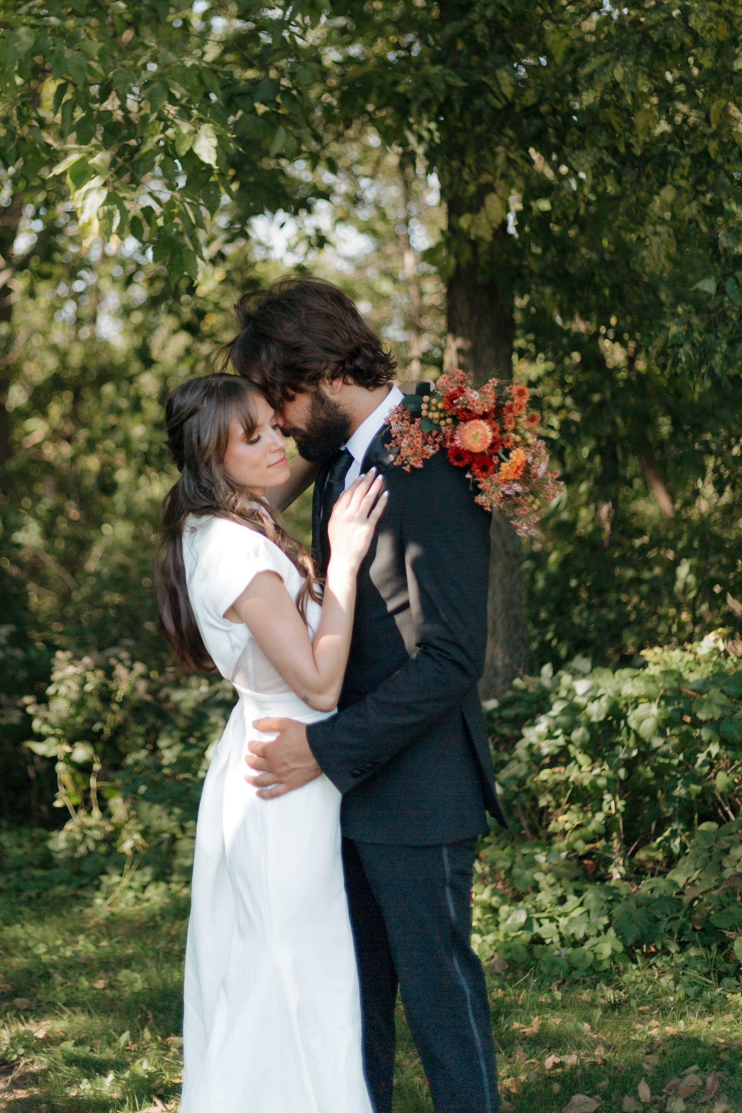 The Sandra Gown – Sleek Crepe Fit-and-Flare Wedding Dress with Keyhole Back