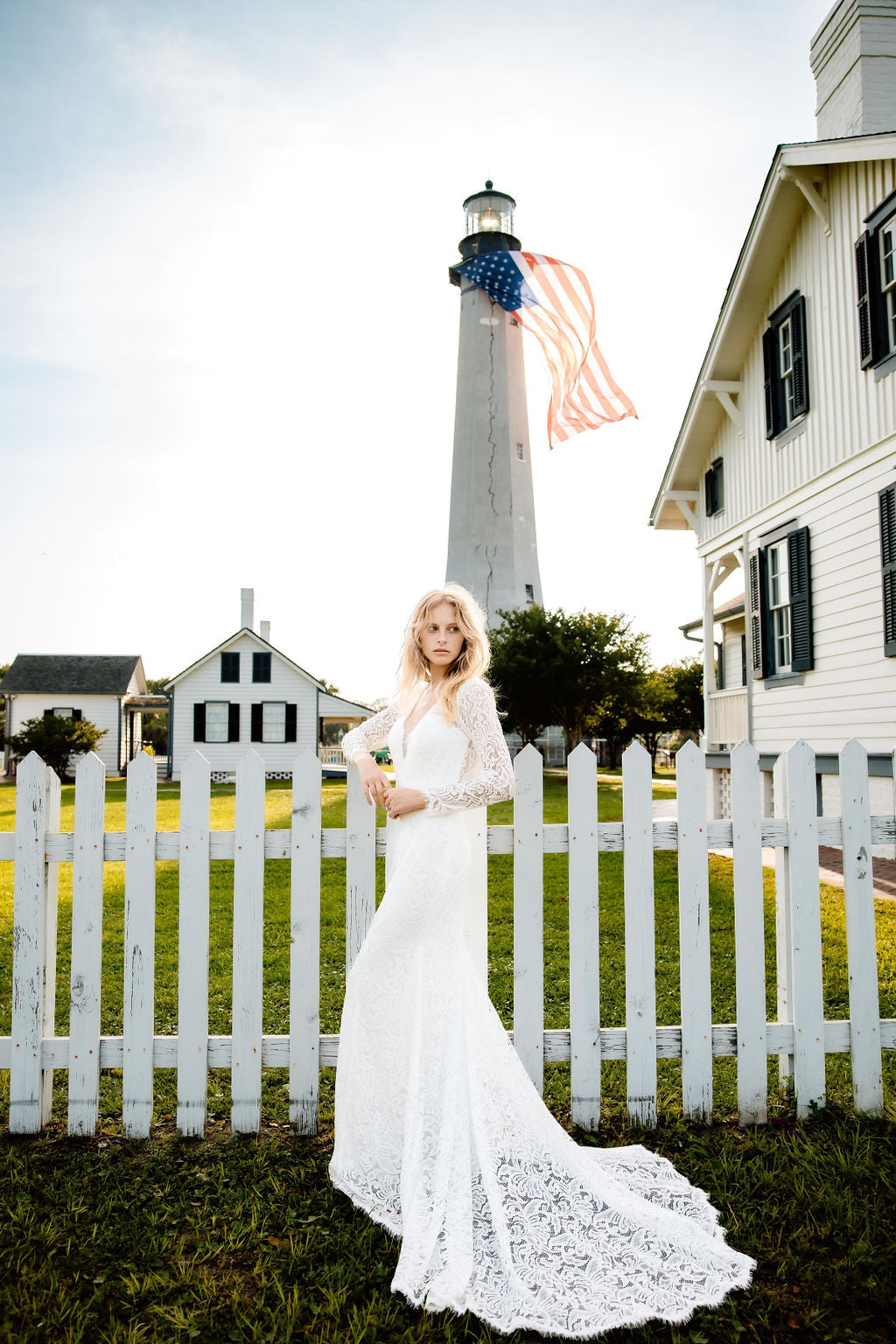 The Cheyenne-Custom Fitted Long Sleeve Lace Wedding Dress