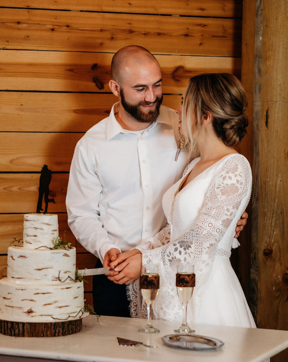 Leather Tooled Champagne Flute Wraps
